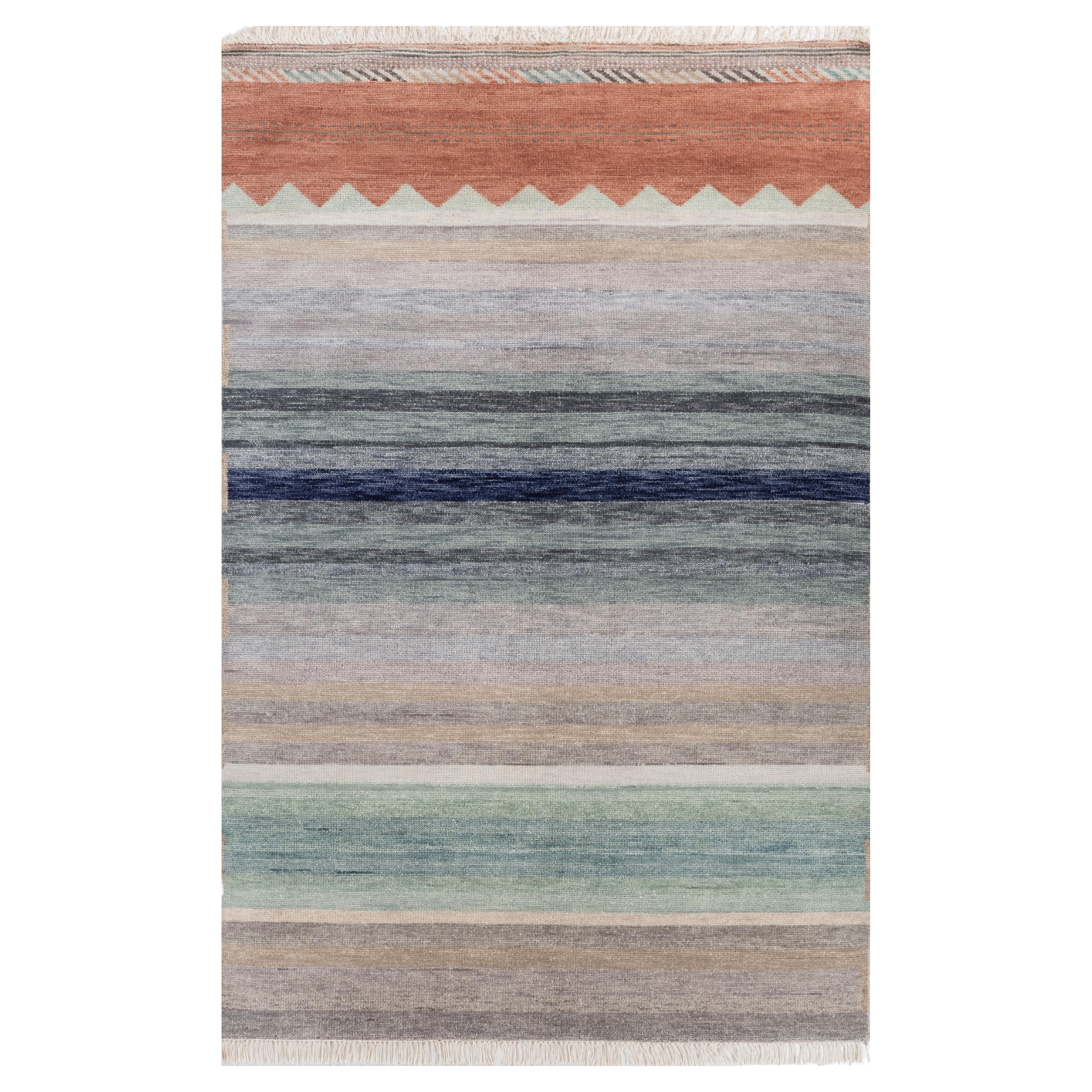 Jaipur Rugs 5x8 Feet Hand geknüpft Teppich Wolle Modern Blau Teppich