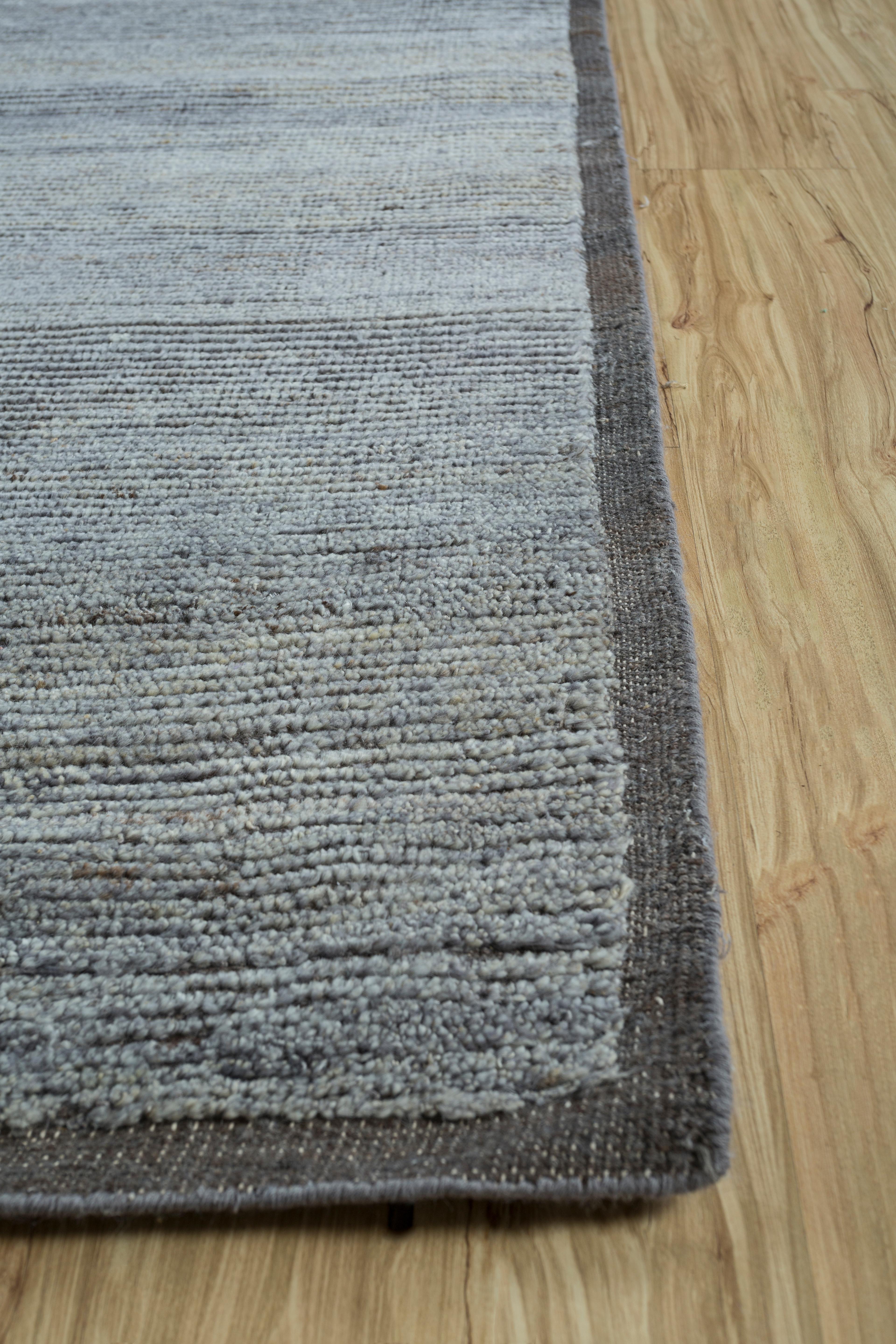 Indiano Tappeto Jaipur Rugs 5x8 Piedi annodato a mano in lana Grigio e Nero Moderno in vendita