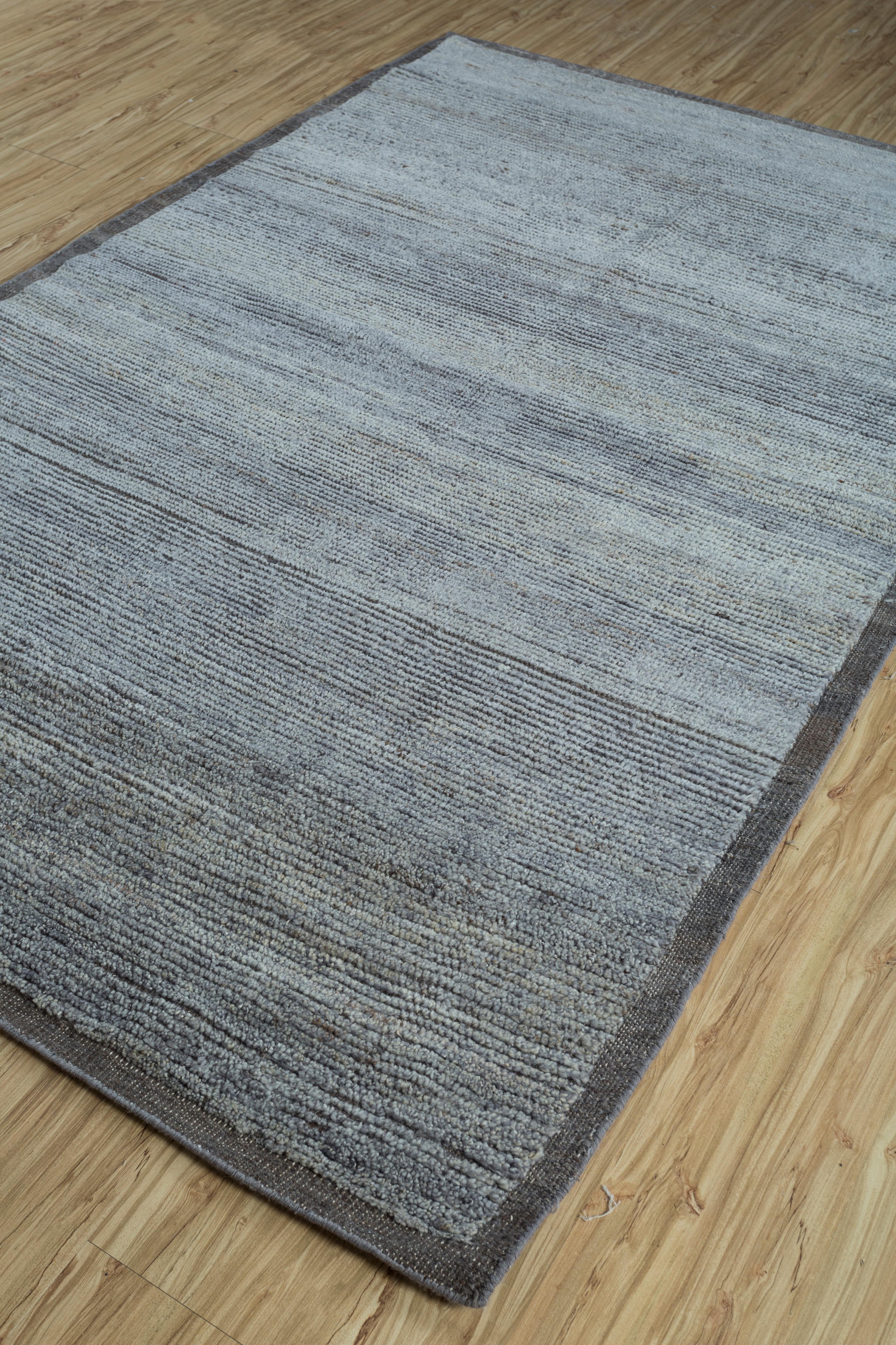 Annodato a mano Tappeto Jaipur Rugs 5x8 Piedi annodato a mano in lana Grigio e Nero Moderno in vendita