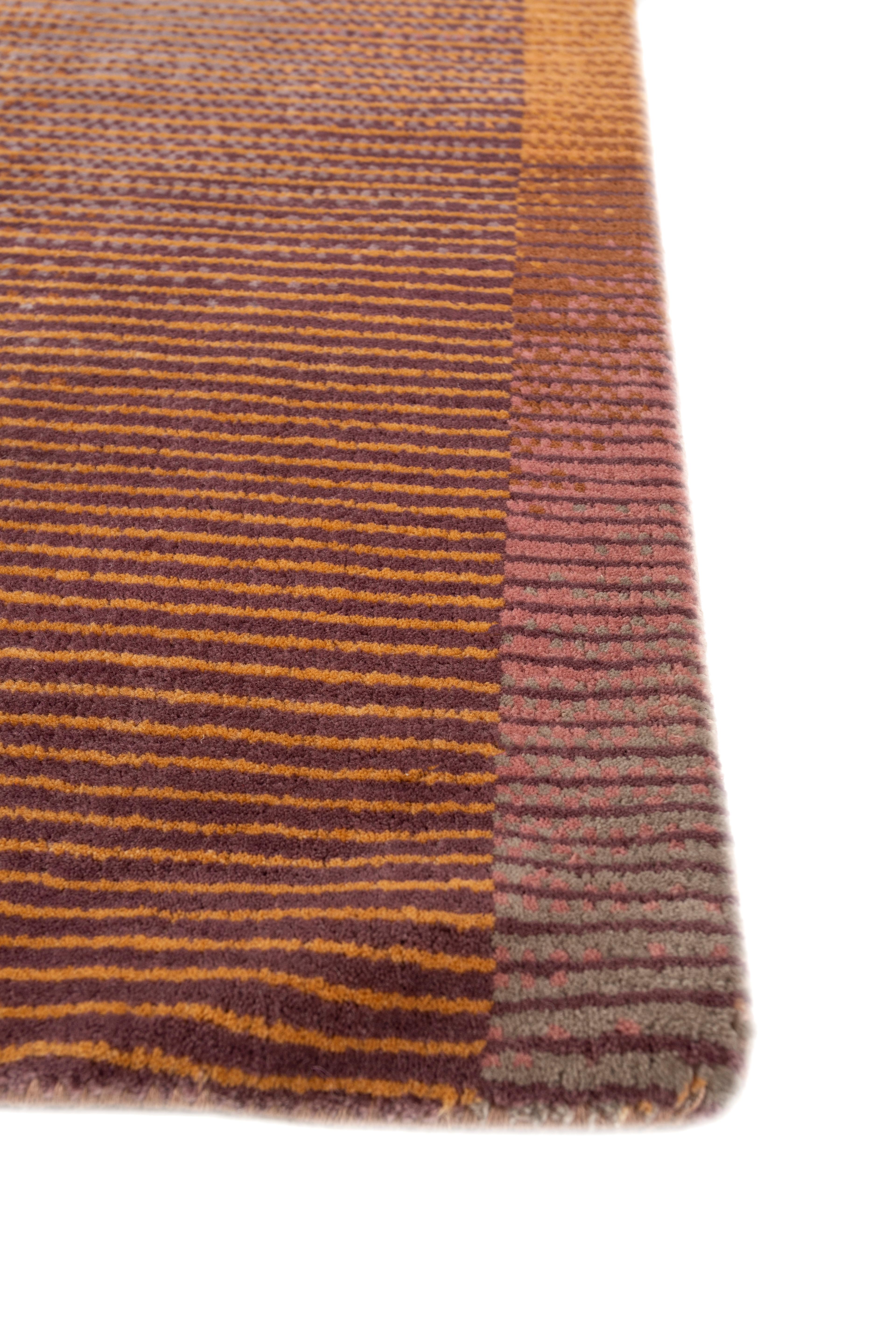 Moderno Tappeto Jaipur Rugs 5x8 piedi annodato a mano in lana moderno rosso e arancione in vendita