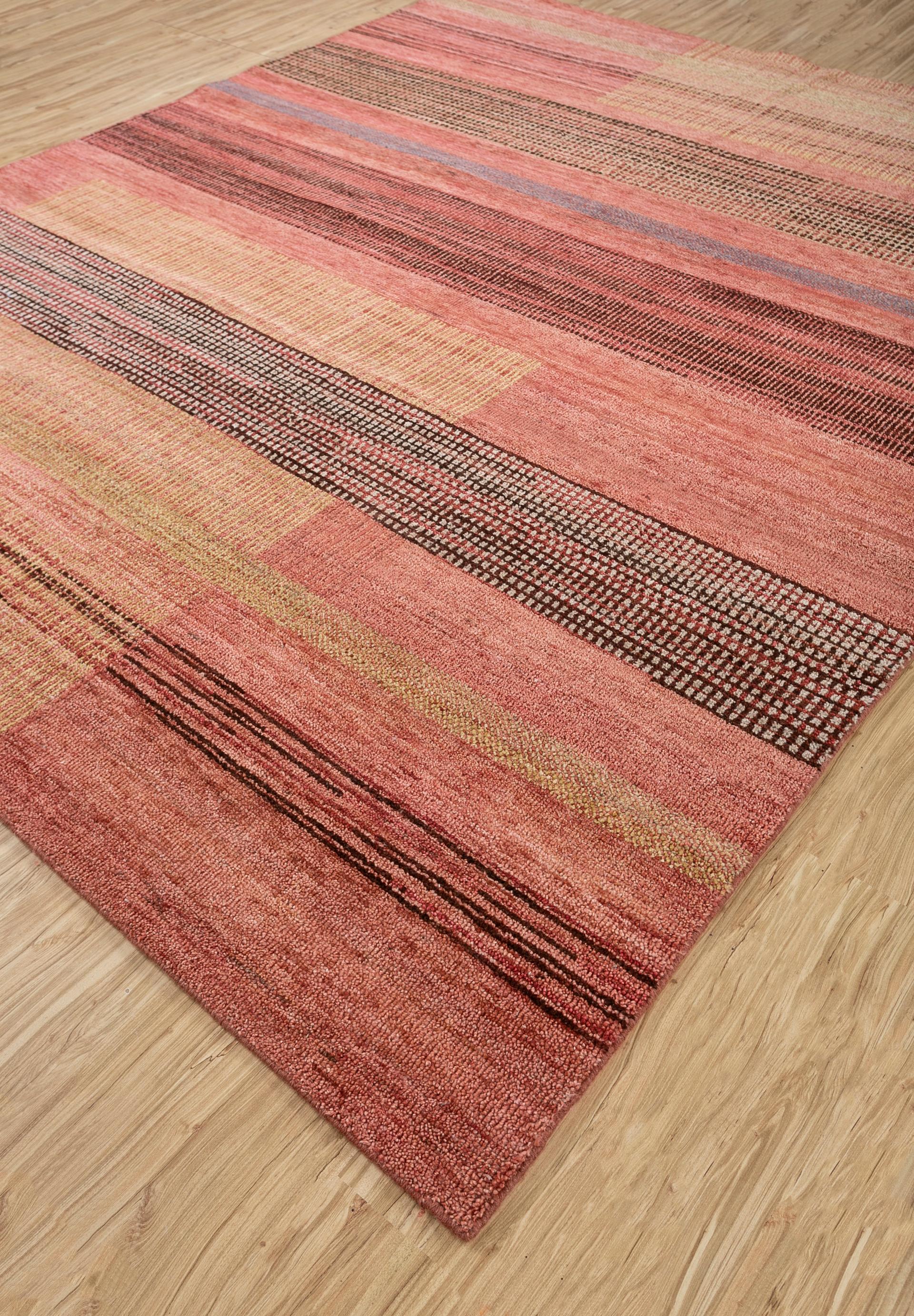 Jaipur Rugs 5X8 Pies Alfombra De Lana Anudada A Mano Moderna Rojo Y Naranja Indio en venta