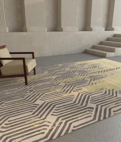 Jaipur Rugs 5x8 Feet Hand tufted Carpet Wool And Viscose Modern Gold Rug