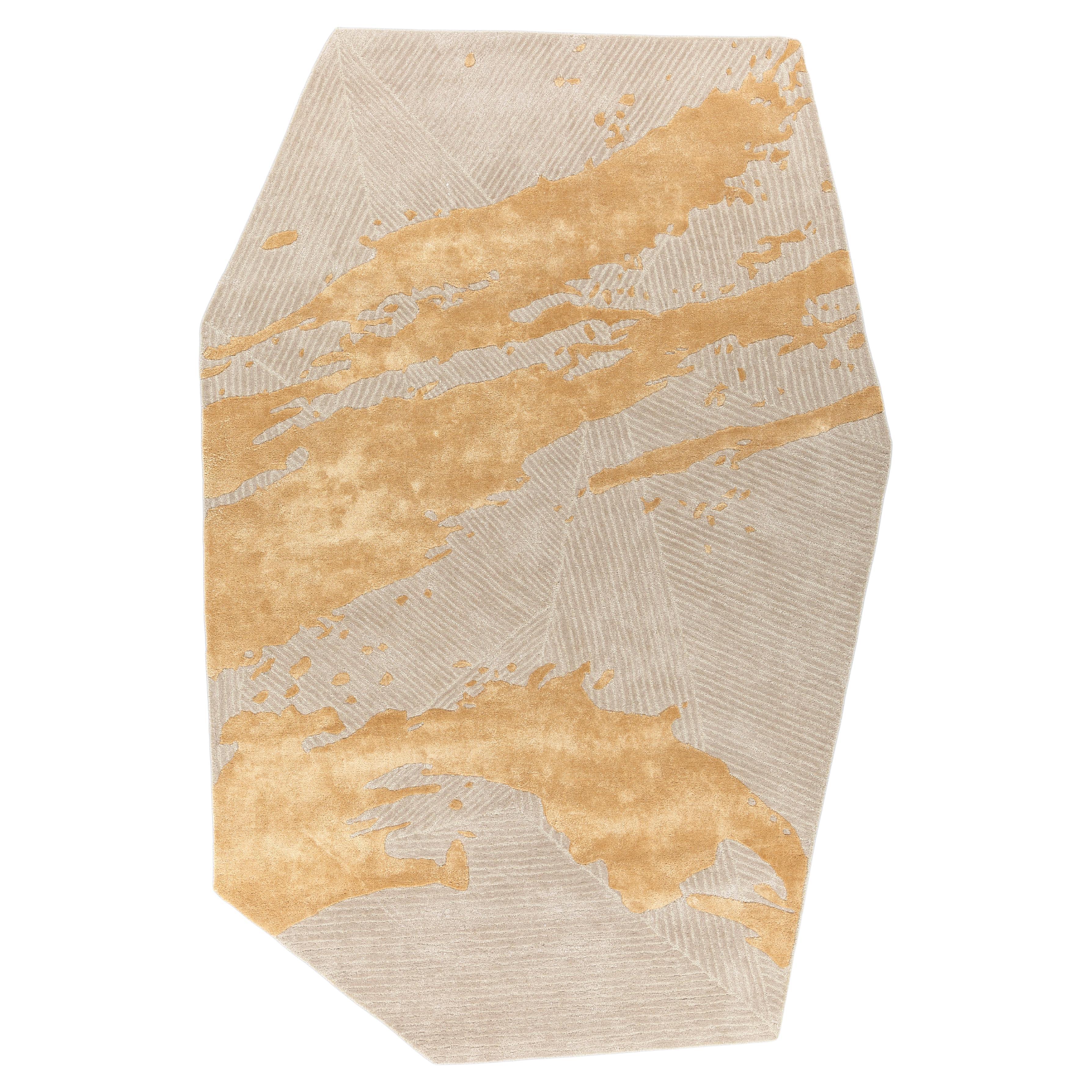 Jaipur Teppiche 5x8 Füße Hand getuftet Teppich Wolle und Viskose Modern Gold Teppich