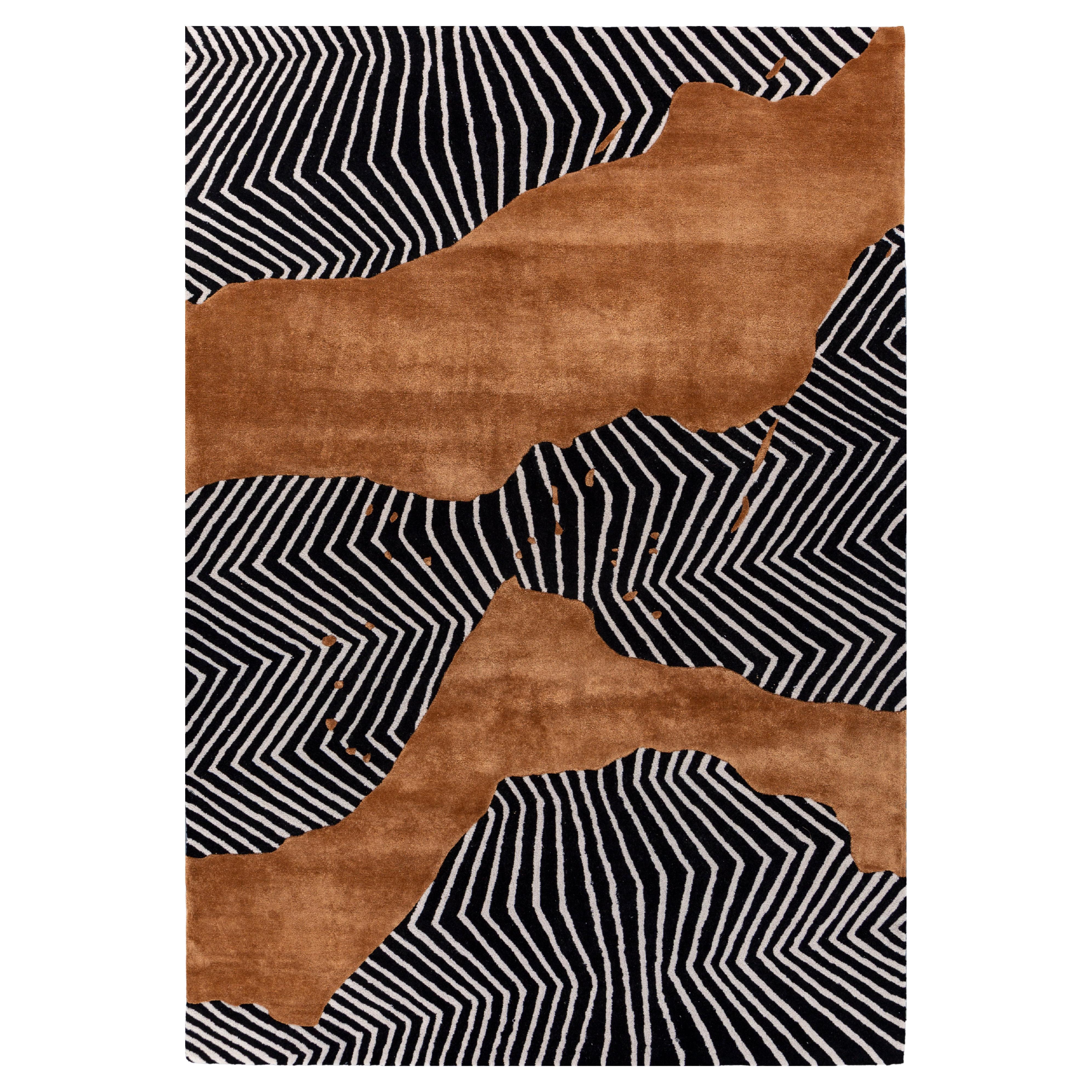 Jaipur Teppiche 5x8 Füße Hand getuftet Teppich Wolle und Viskose Modern Grau & Schwarz Teppich