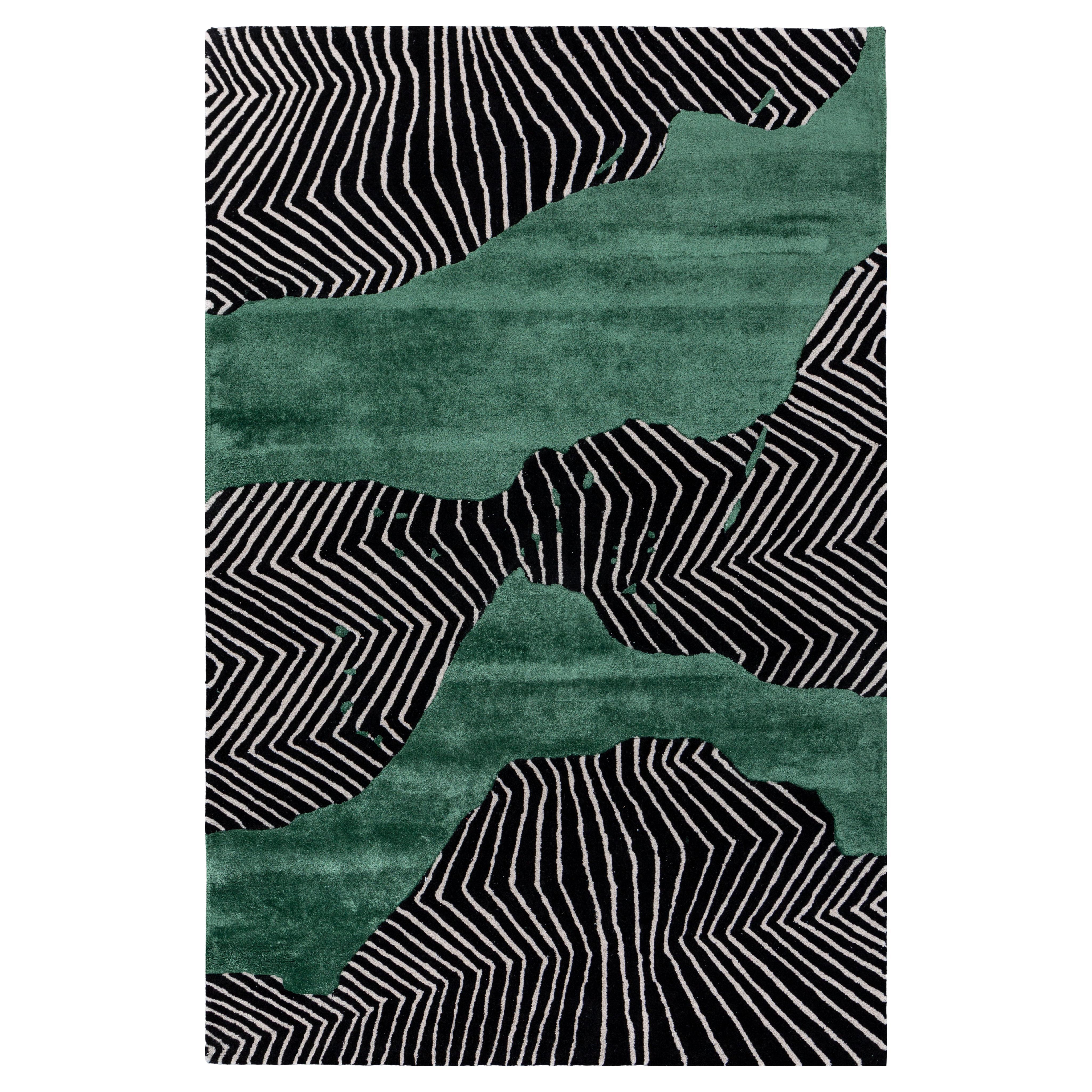 Jaipur Teppiche 5x8 Füße Hand getuftet Teppich Wolle und Viskose Modern Grau & Schwarz Teppich