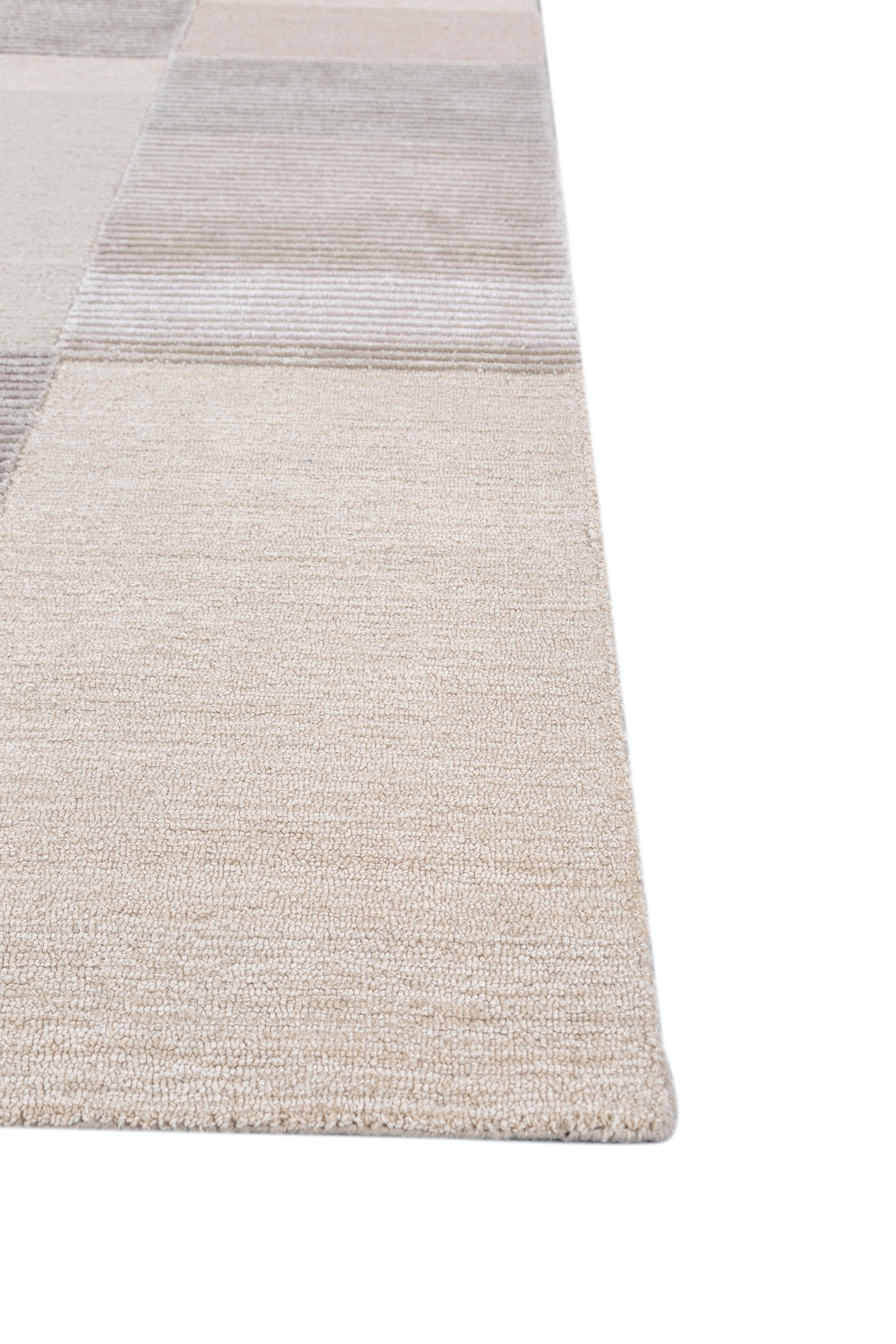 Jaipur Teppiche 5x8 Füße Hand getuftet Teppich Wolle und Viskose Moderne Elfenbein Teppich (Indisch) im Angebot