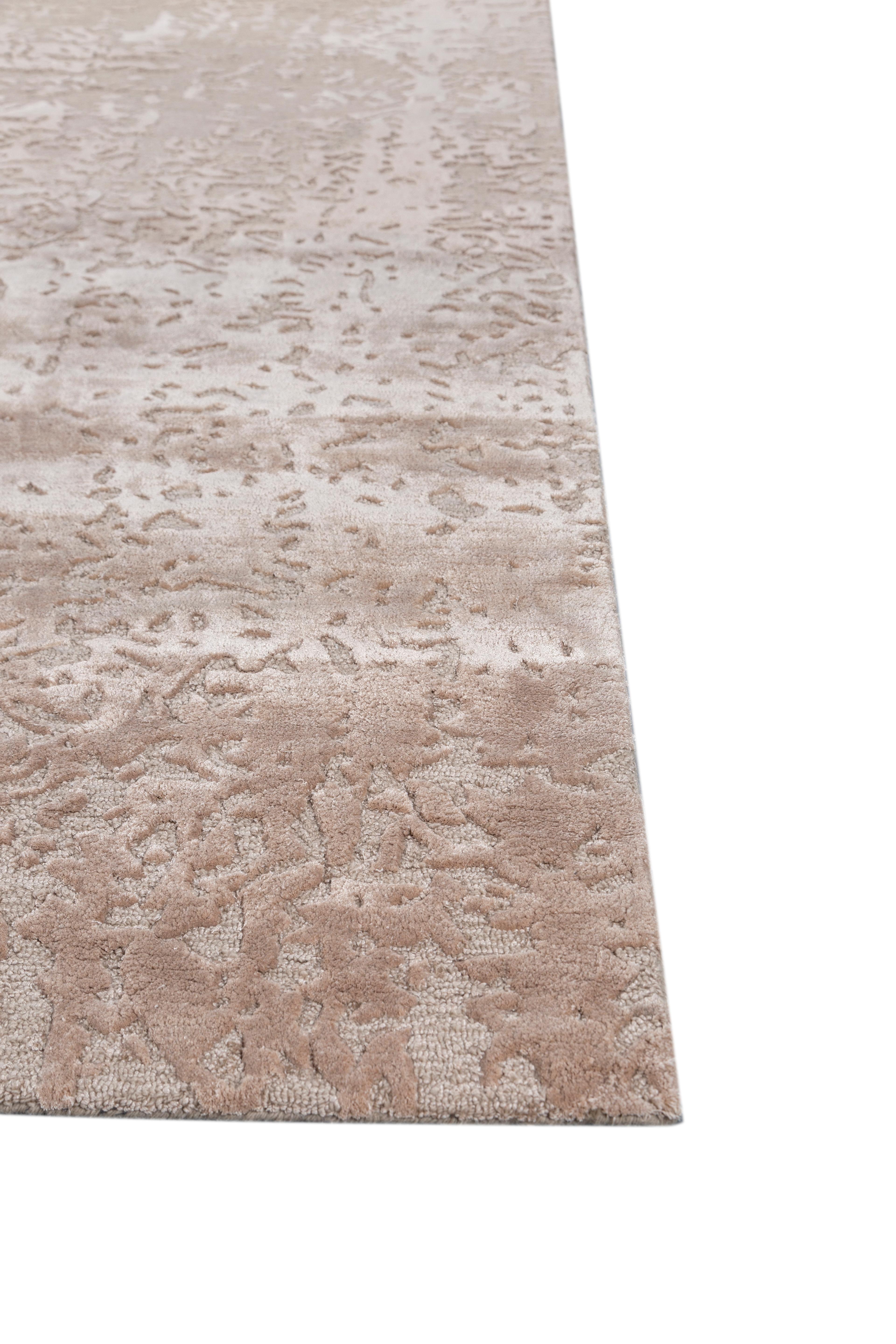 Jaipur Teppiche 5x8 Füße Hand getuftet Teppich Wolle & Viskose Modern Beige & Braun Teppich (Moderne) im Angebot