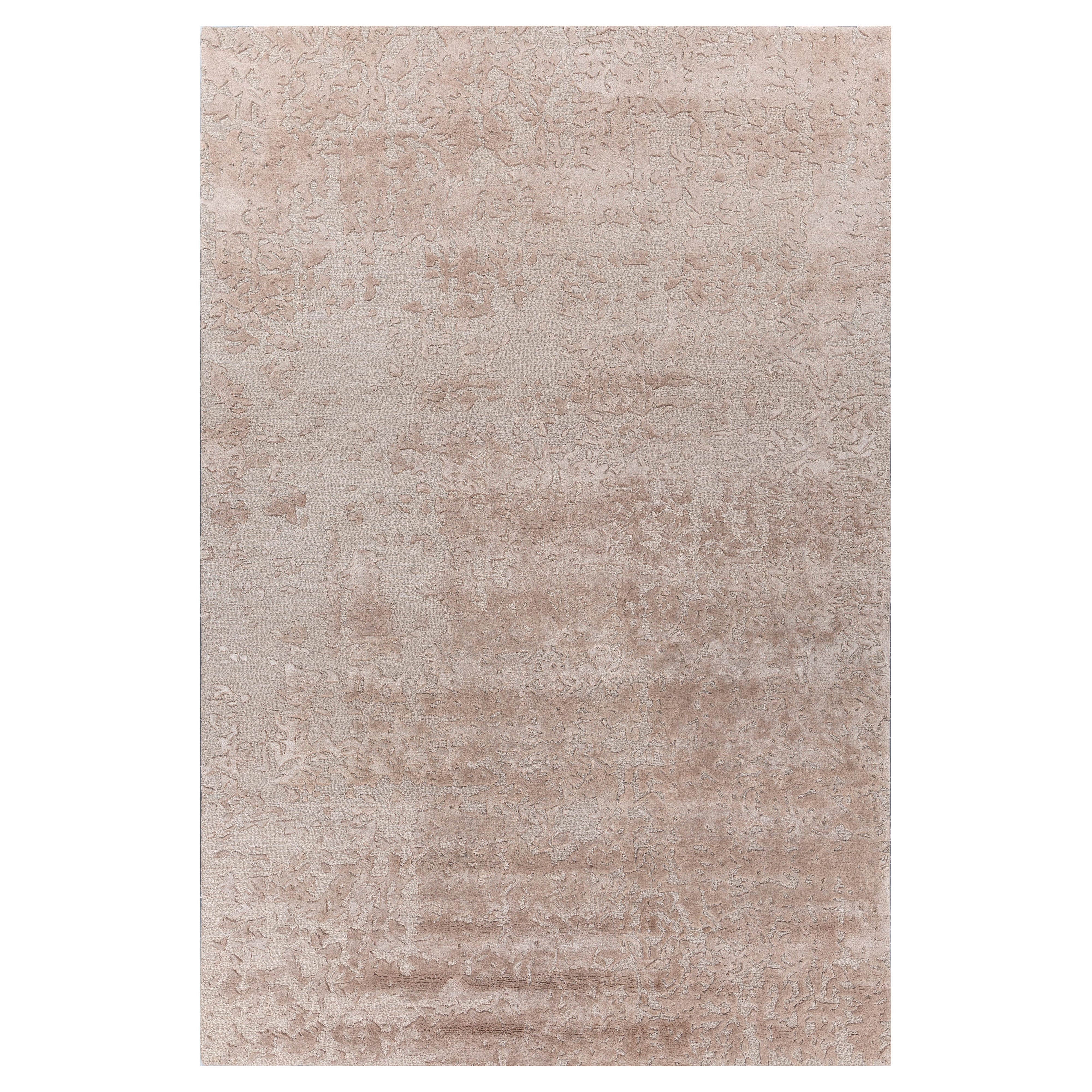 Jaipur Teppiche 5x8 Füße Hand getuftet Teppich Wolle & Viskose Modern Beige & Braun Teppich im Angebot