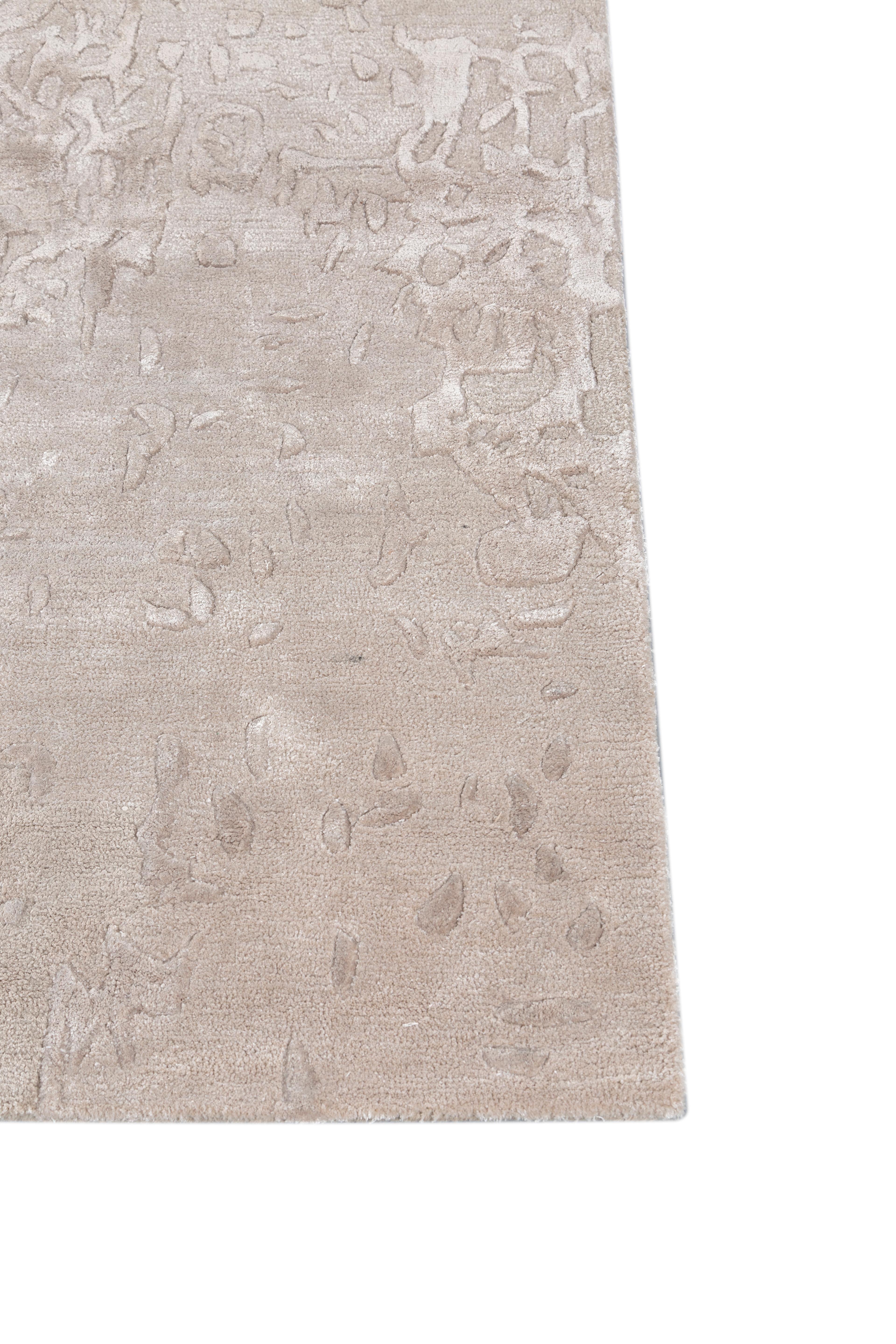 Jaipur Teppiche 5x8 Füße Hand getuftet Teppich Wolle & Viskose Moderne Elfenbein Teppich (Indisch) im Angebot