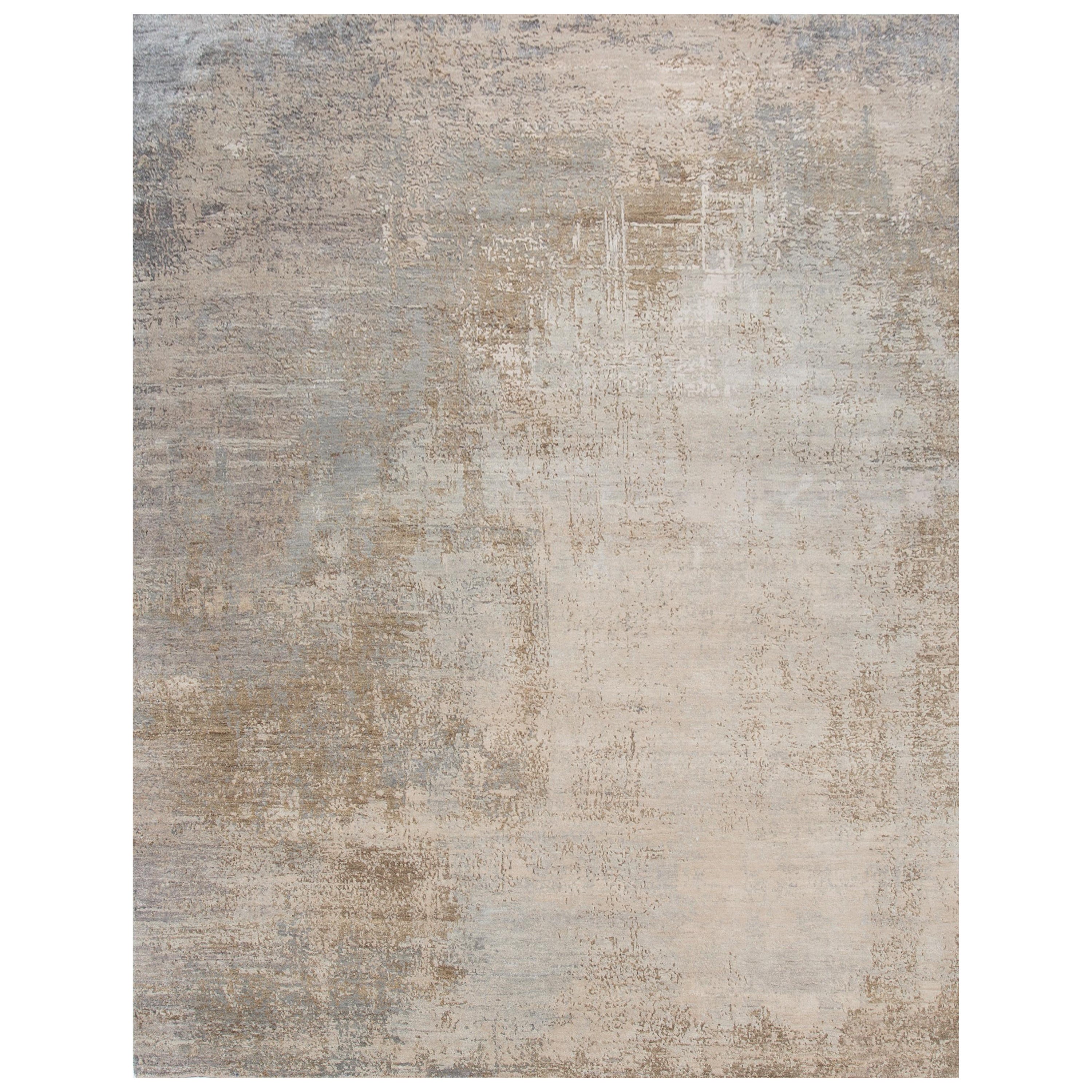 Tappeto Ethereal Mesh Avorio Scuro e Nichel 200X300 Cm Annodato a mano in vendita