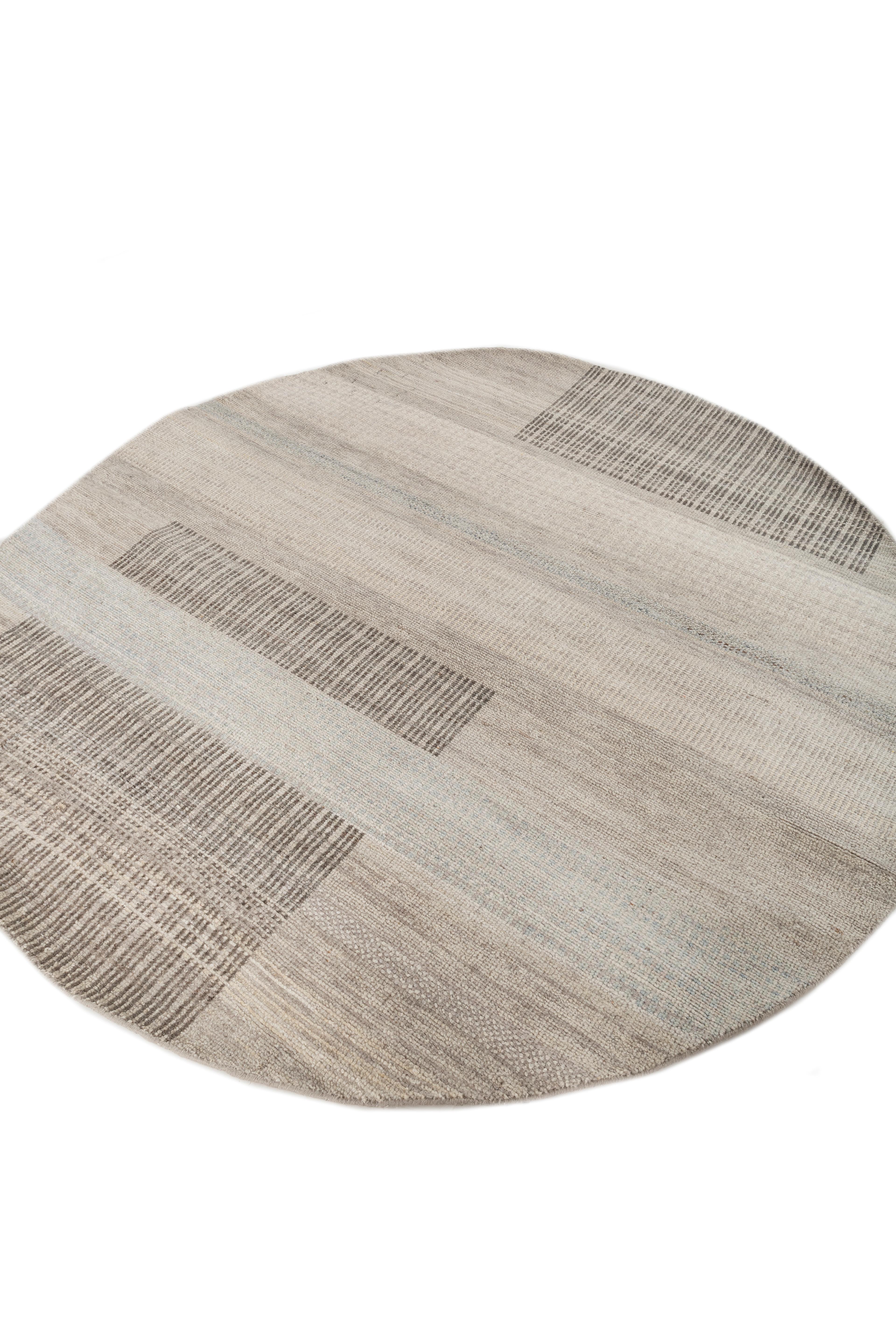 Indiano Jaipur Rugs 6X6 Piedi Tappeto annodato a mano in lana Moderna Blu in vendita