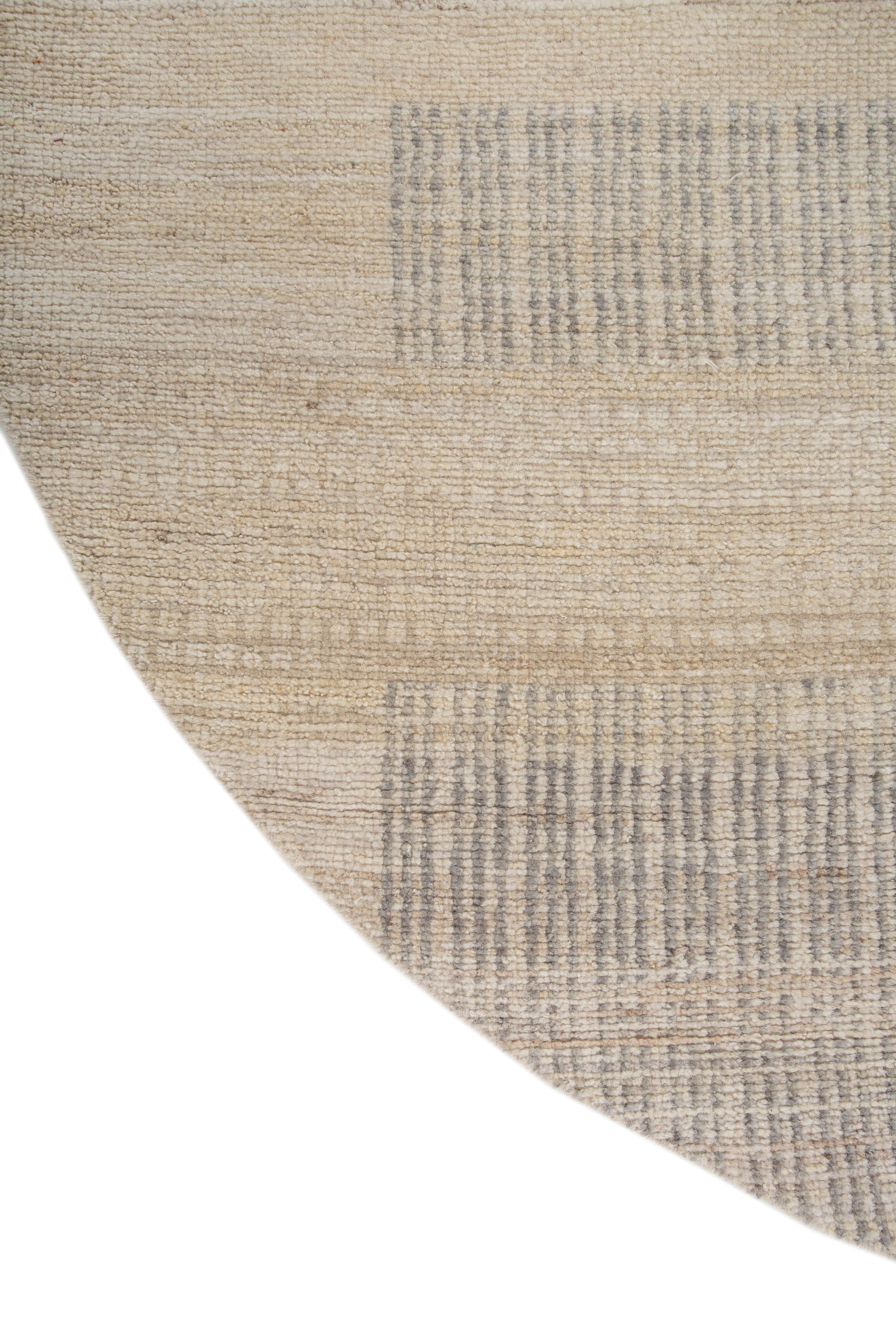 Moderne Jaipur Rugs 6X6 pieds Tapis noué à la main Laine moderne Ivoire en vente
