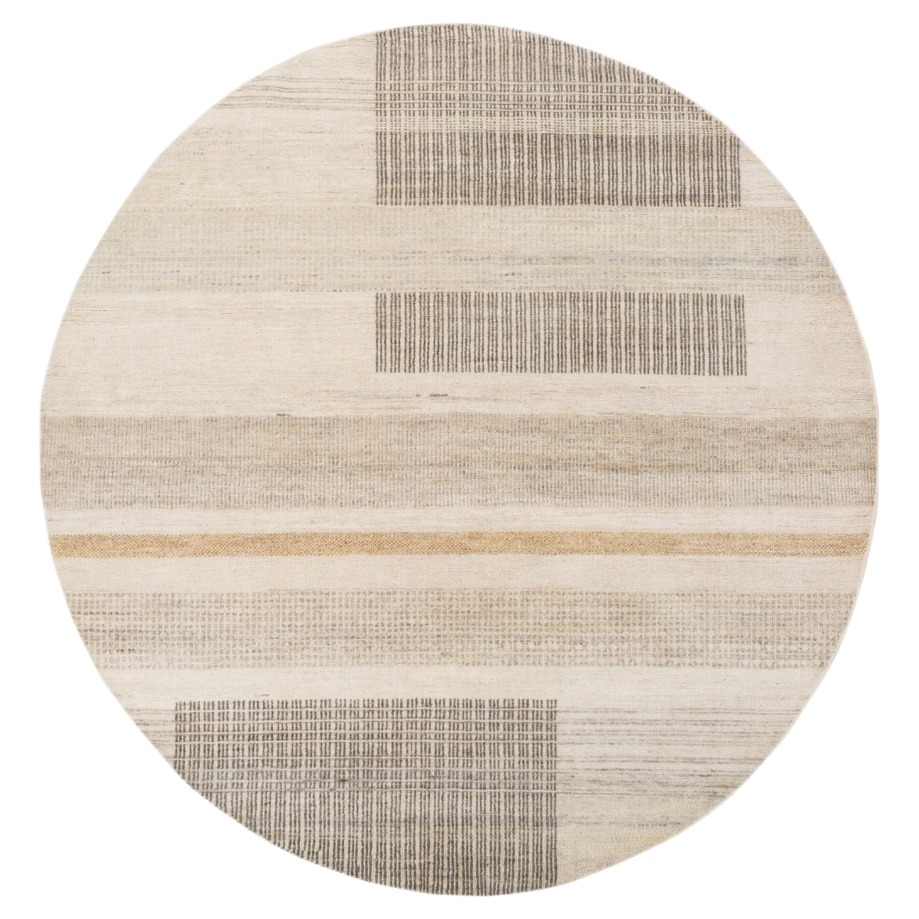 Jaipur Rugs 6X6 Piedi Tappeto annodato a mano in lana moderno avorio