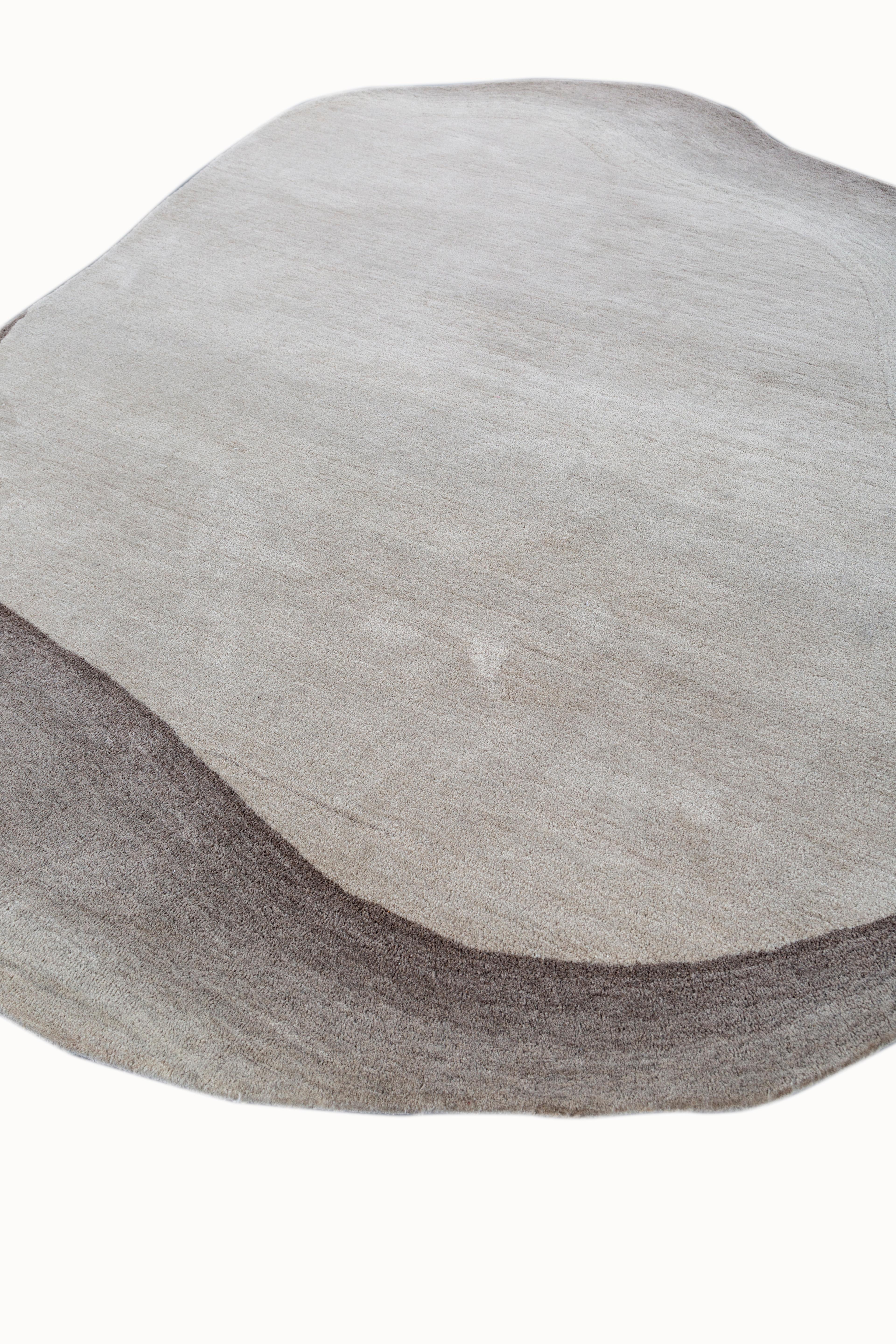 Indiano Tappeto Jaipur 6x7'10 Piedi Tappeto di lana moderno avorio, trapuntato a mano in vendita