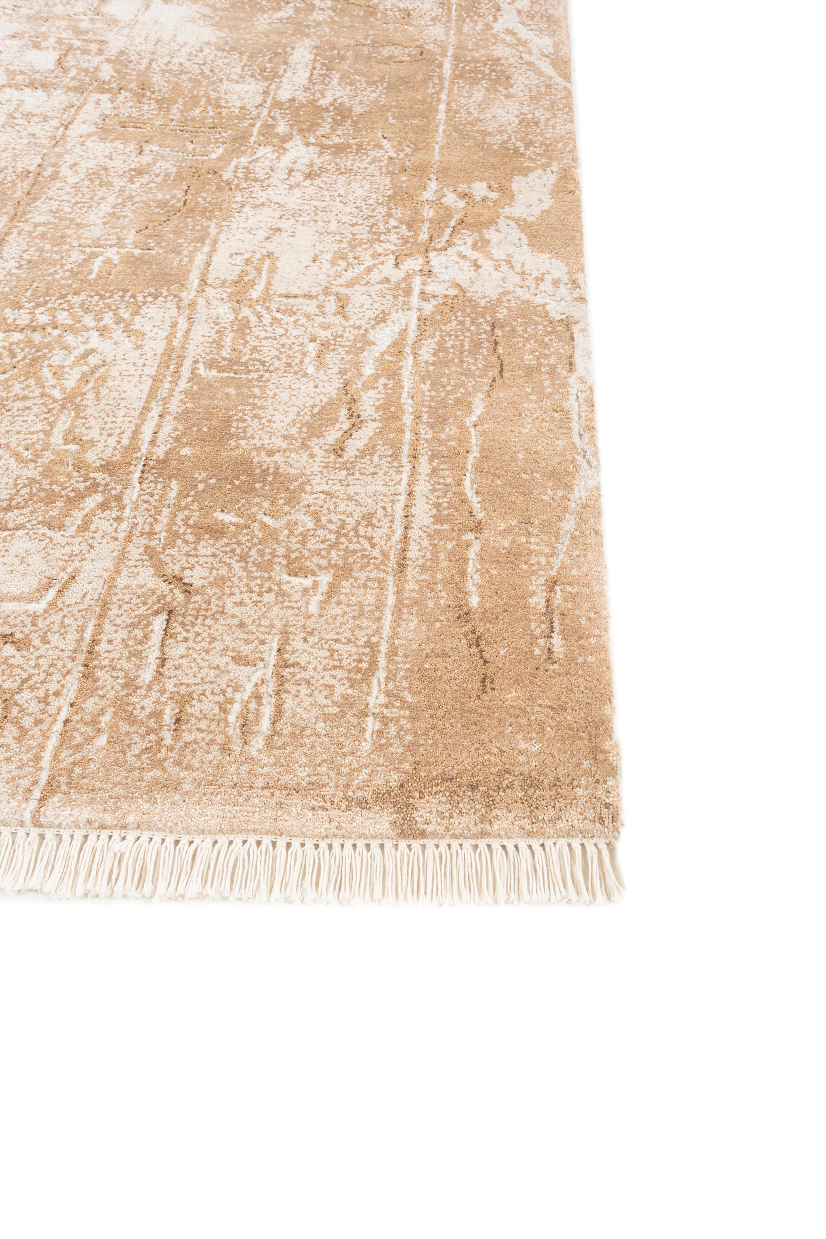 Jaipur Rugs 6X9 Pies Alfombra Anudada a Mano Lana Y Bambú Seda Beige Y  Marrón Moderno en venta