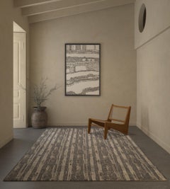 Jaipur Rugs 6X9 Feet Hand Knotted Carpet Wool And Bamboo Silk Grey And Black Rug
