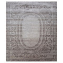 Jaipur Rugs 6X9 Feet Hand Knotted Carpet Wool And Bamboo Silk Grey And Black Rug