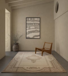 Jaipur Rugs 6X9 Feet Hand Knotted Carpet Wool And Bamboo Silk Ivory Modern Rug