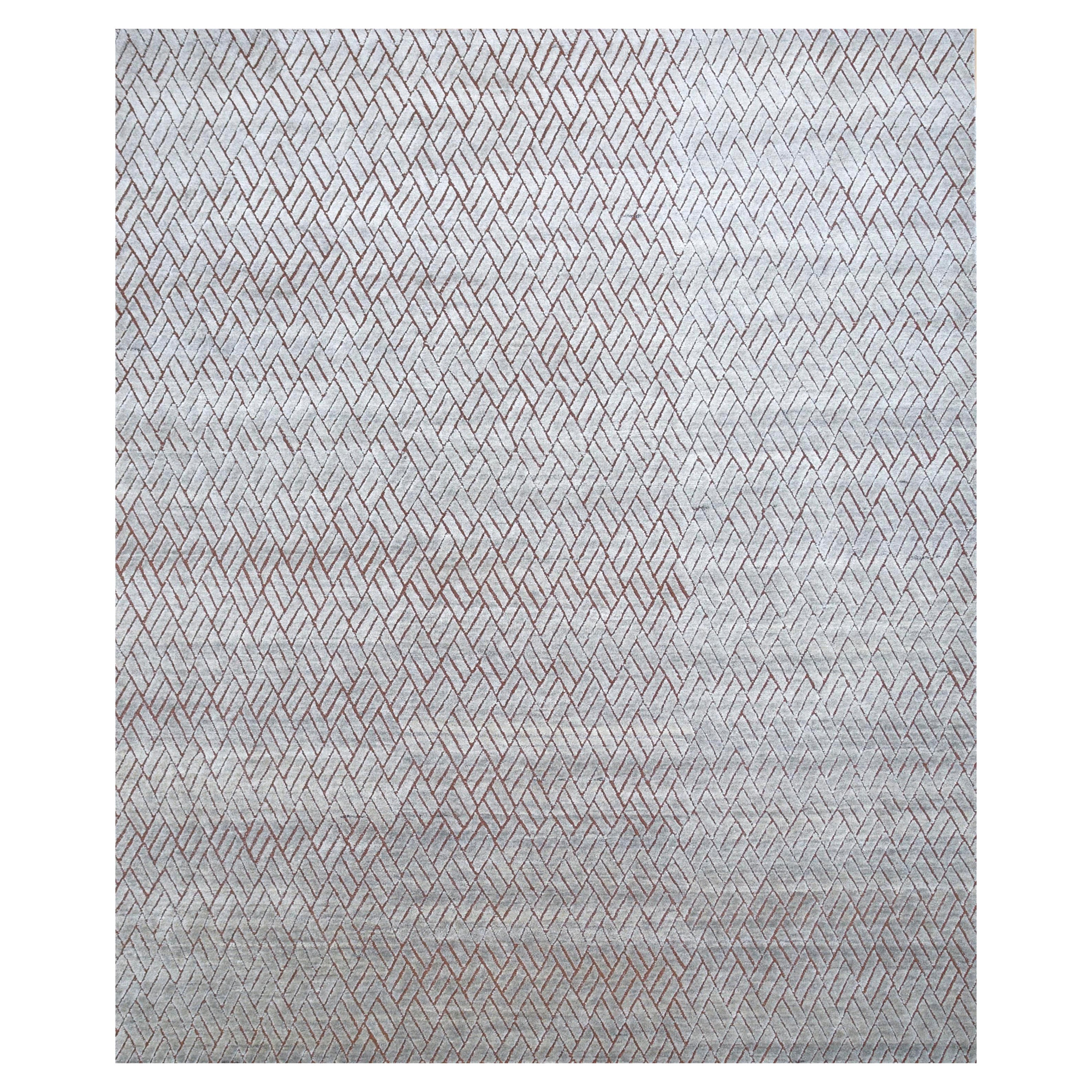 Terracotta Whispers Cool Gray Tappeto annodato a mano in vendita