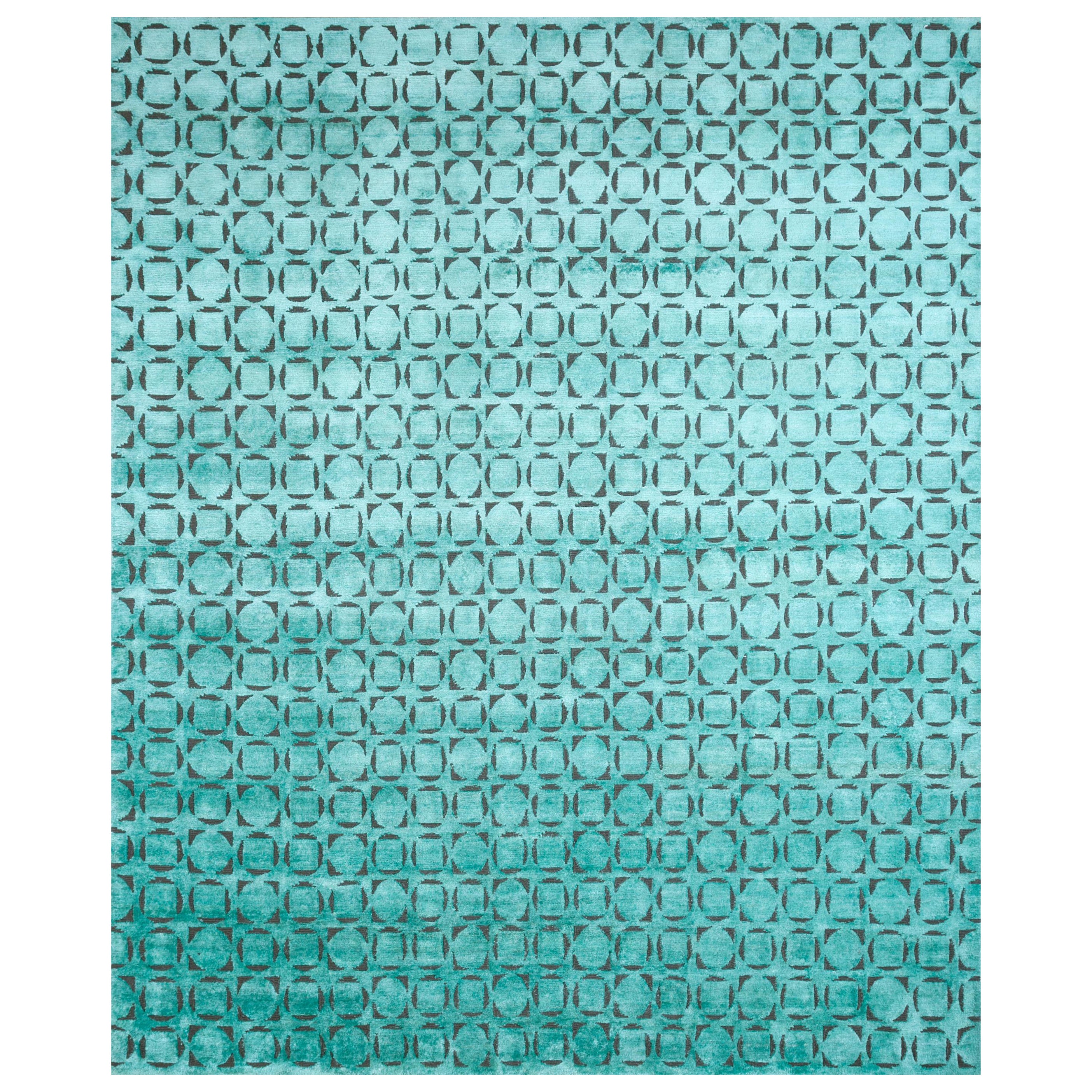 Jaipur Rugs 6x9 Feet Hand geknüpft Teppich Wolle und Seide modern Blau Teppich