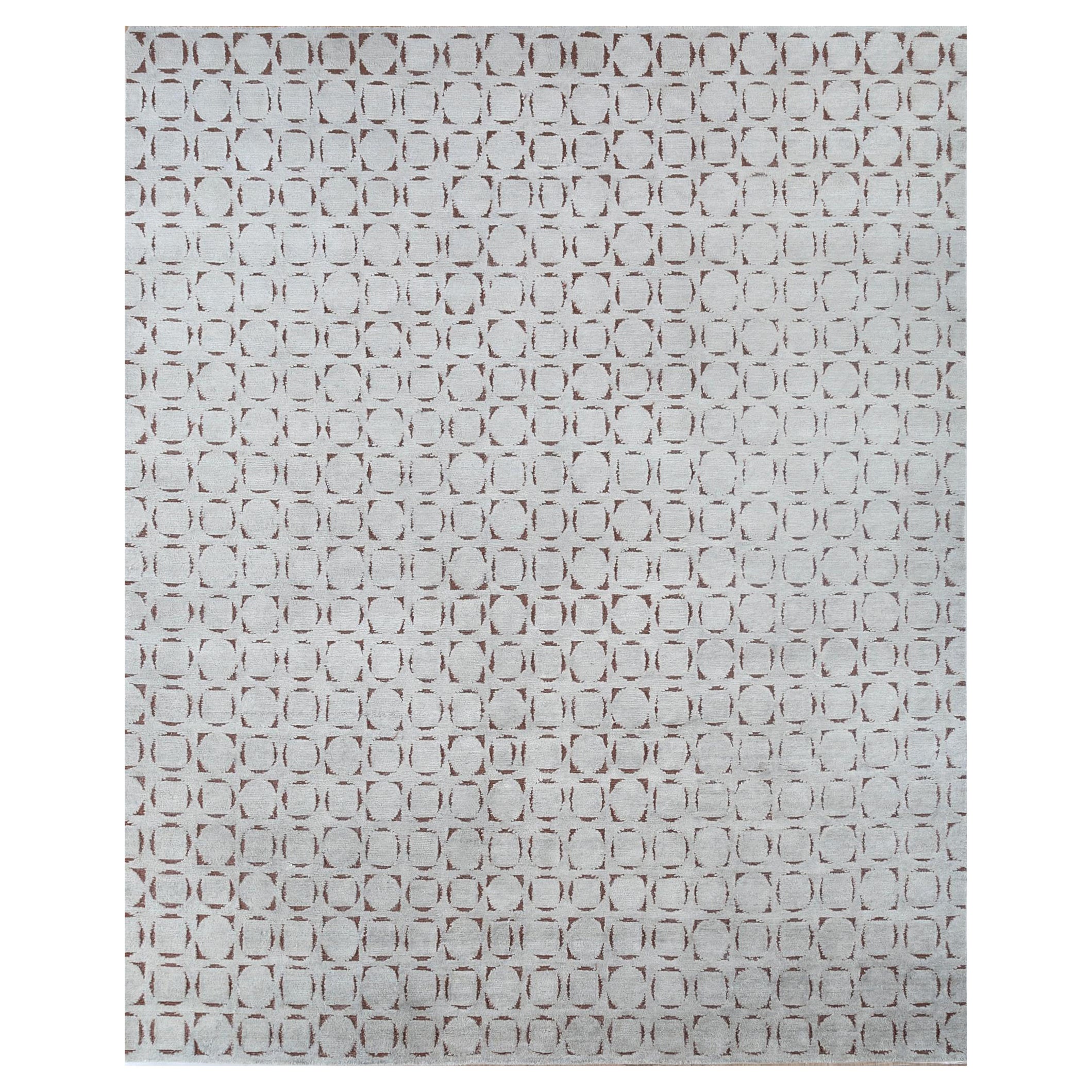 Jaipur Rugs 6x9 Piedi Tappeto annodato a mano in lana e seta moderno Grigio e Nero