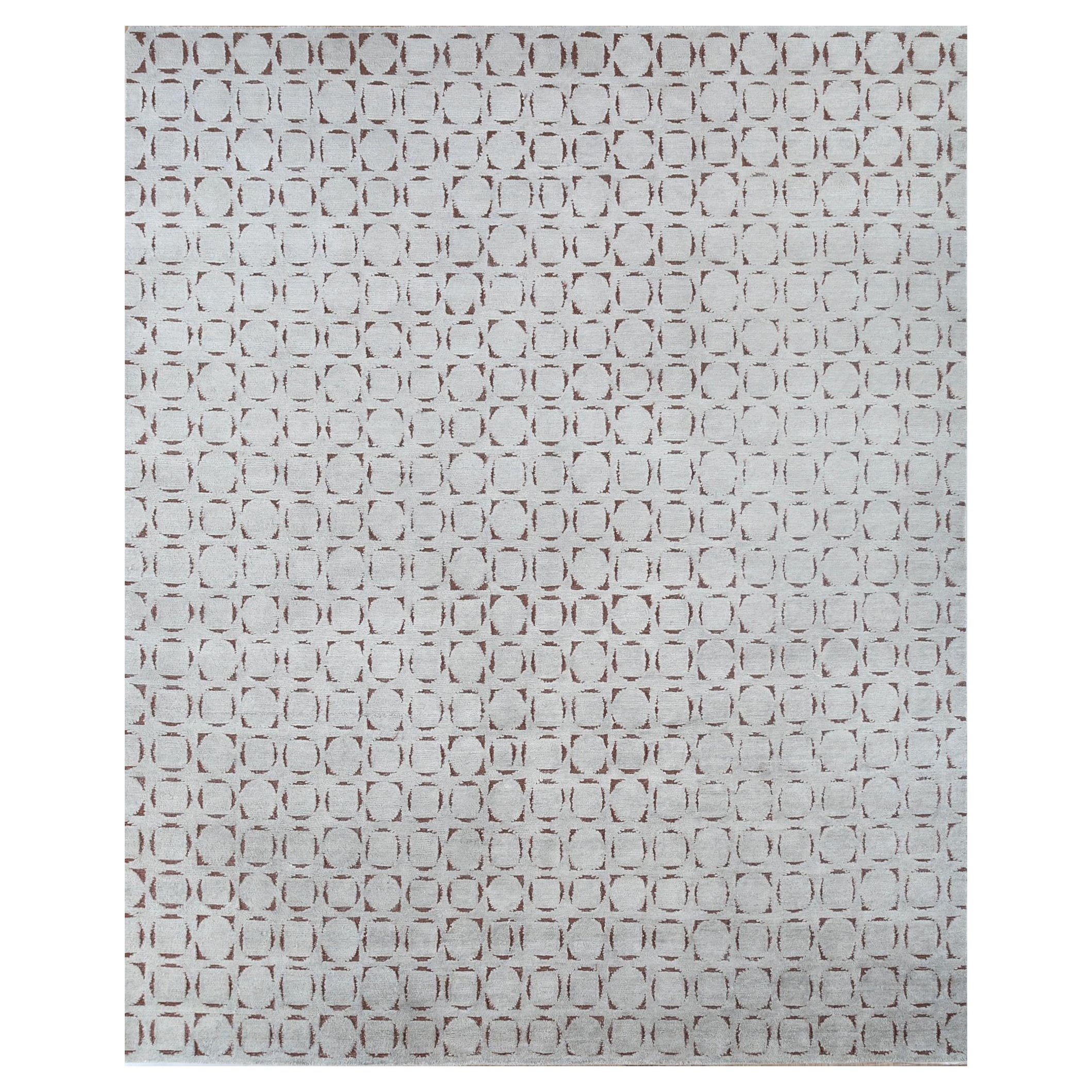 Jaipur Rugs 6x9 Feet Hand geknüpft Teppich Wolle und Seide moderne Grau und Schwarz Teppich