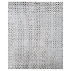 Jaipur Rugs 6x9 Feet Hand geknüpft Teppich Wolle und Seide moderne Grau und Schwarz Teppich