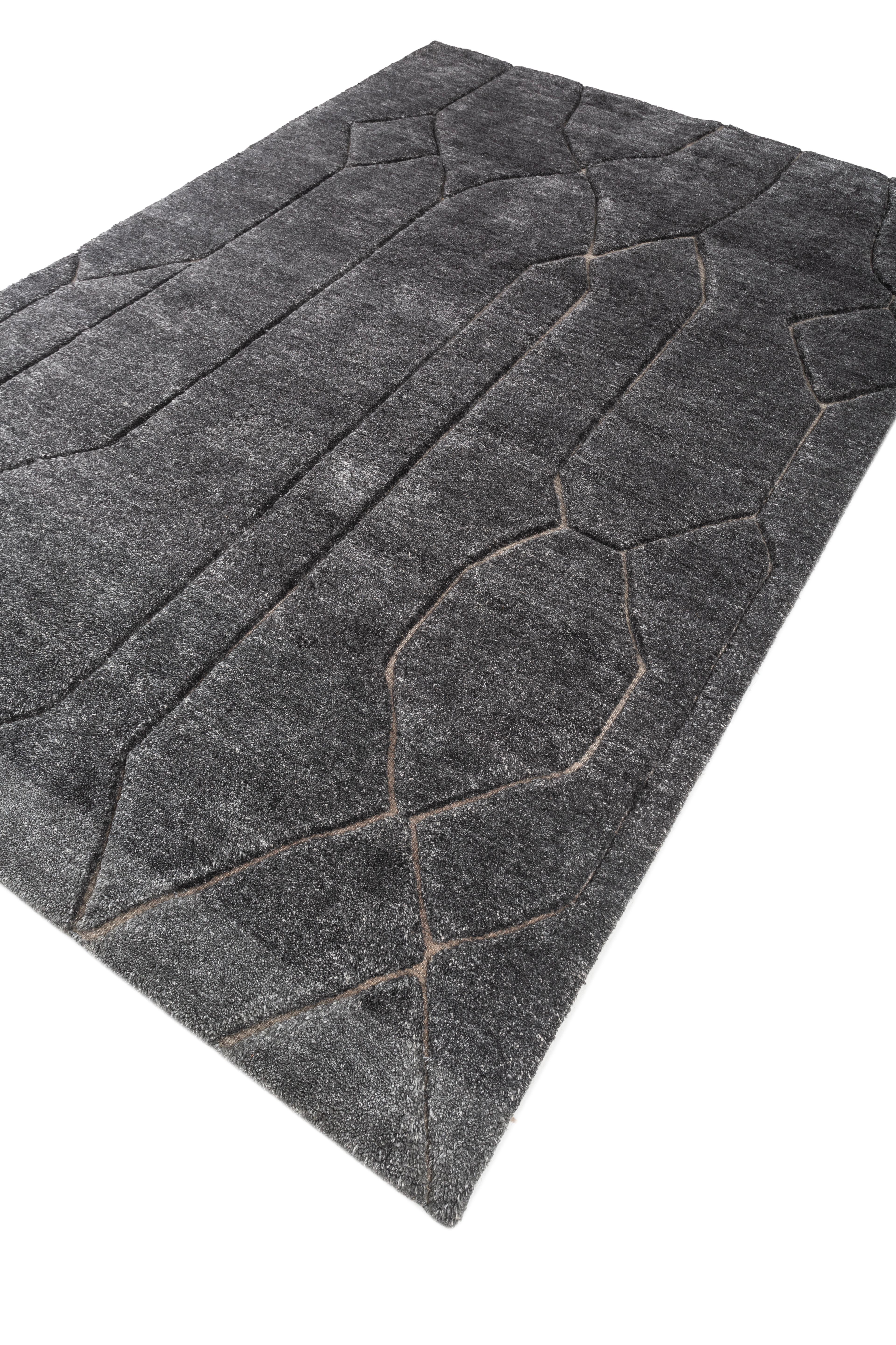 Indiano Jaipur Rugs 6x9 Piedi Tappeto annodato a mano in lana e Tencil moderno Blu in vendita