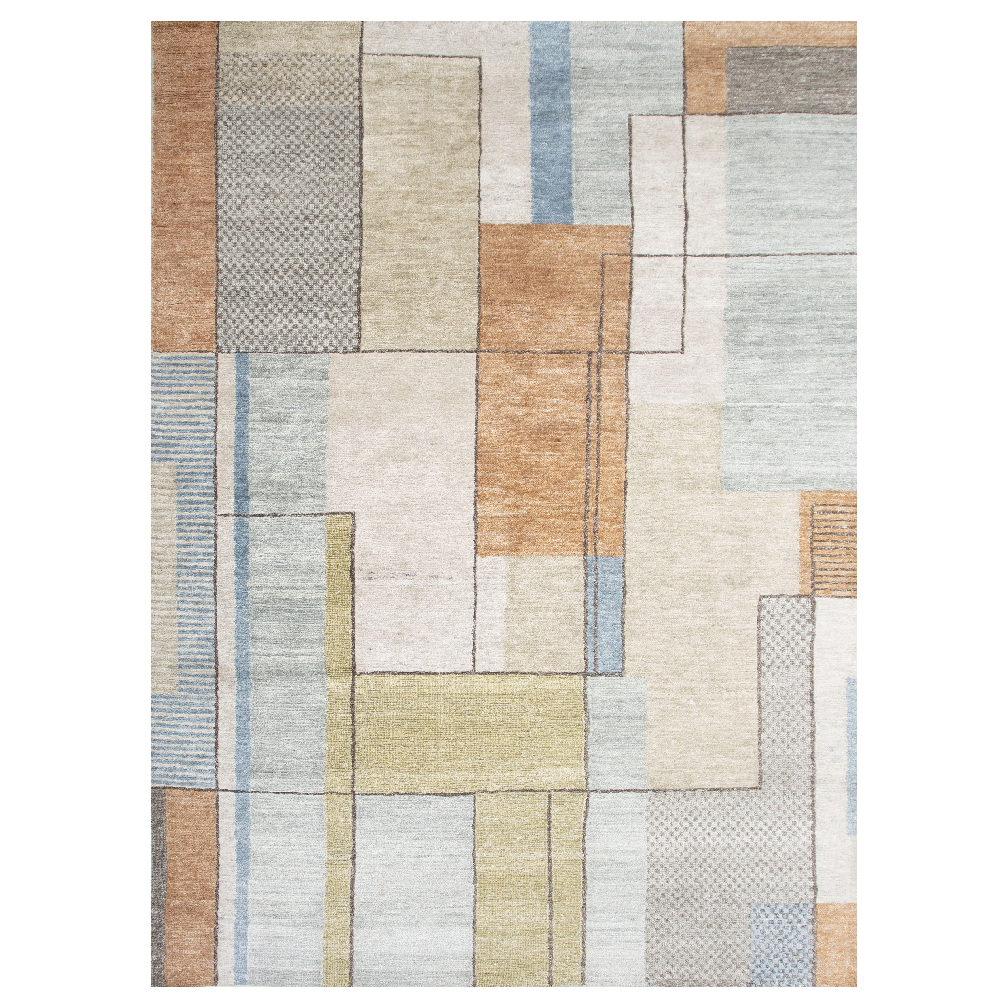Jaipur Rugs 6X9 Piedi Tappeto annodato a mano in lana e tenclia moderno avorio