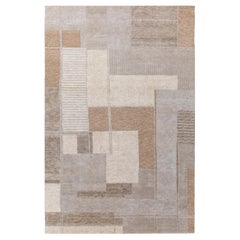 Tappeto Jaipur Rugs 6x9 Piedi Annodato a Mano in Lana e Tencil Moderno Avorio