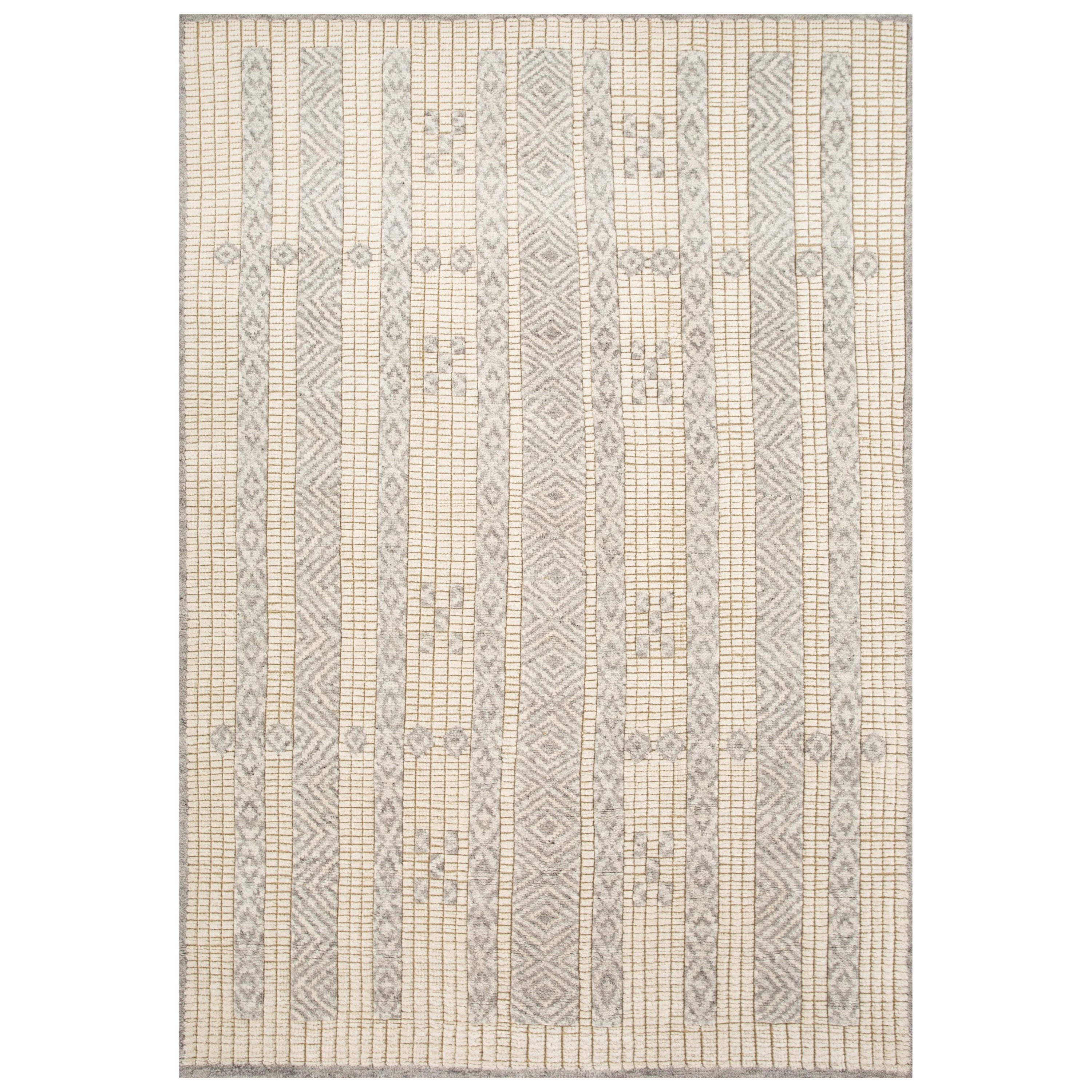 Gilded Splendor Natural Off White e Bright Gold 180x270 cm Tappeto annodato a mano