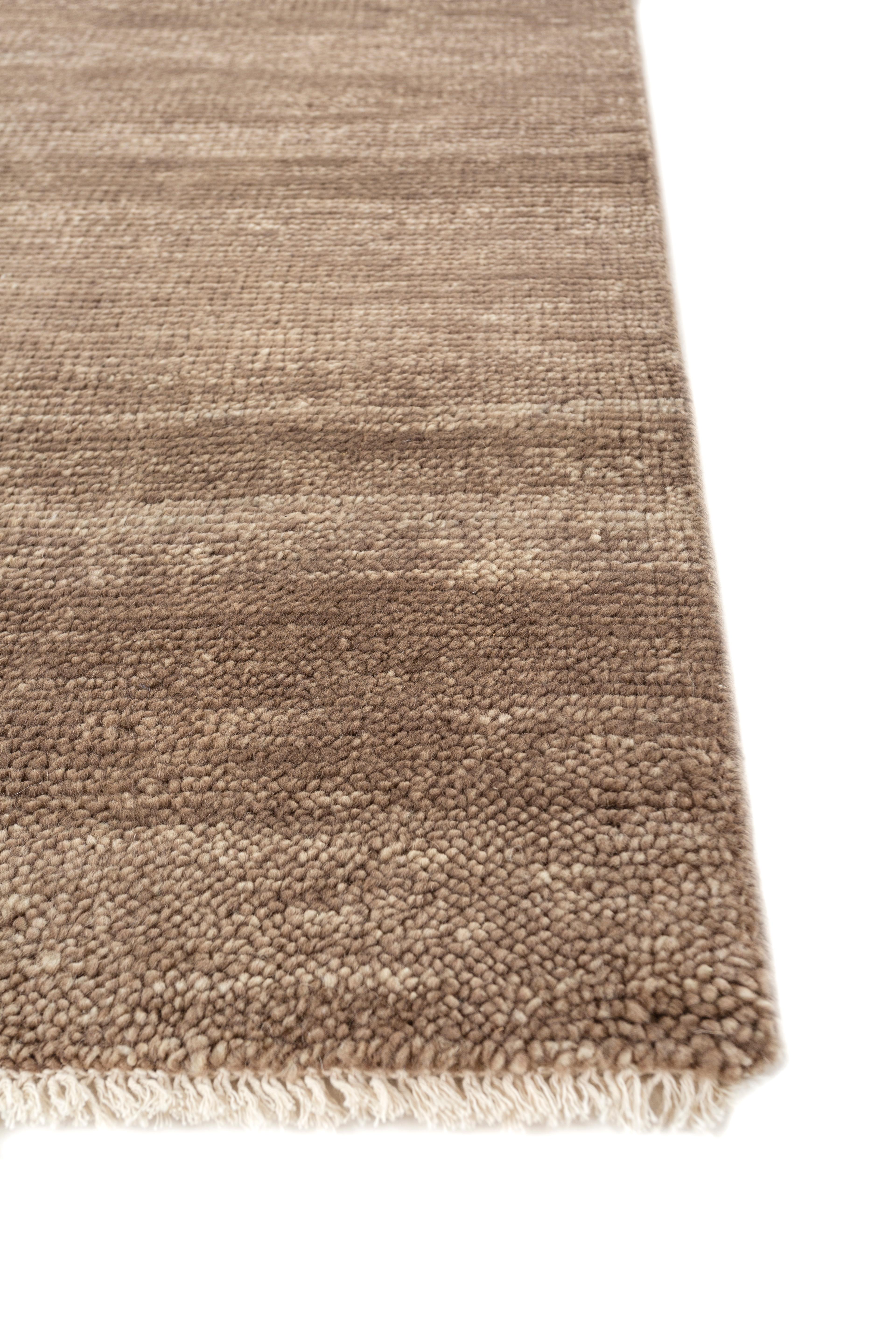 Moderne Jaipur Rugs Tapis 6x9 pieds noués à la main Tapis moderne en laine beige et marron en vente