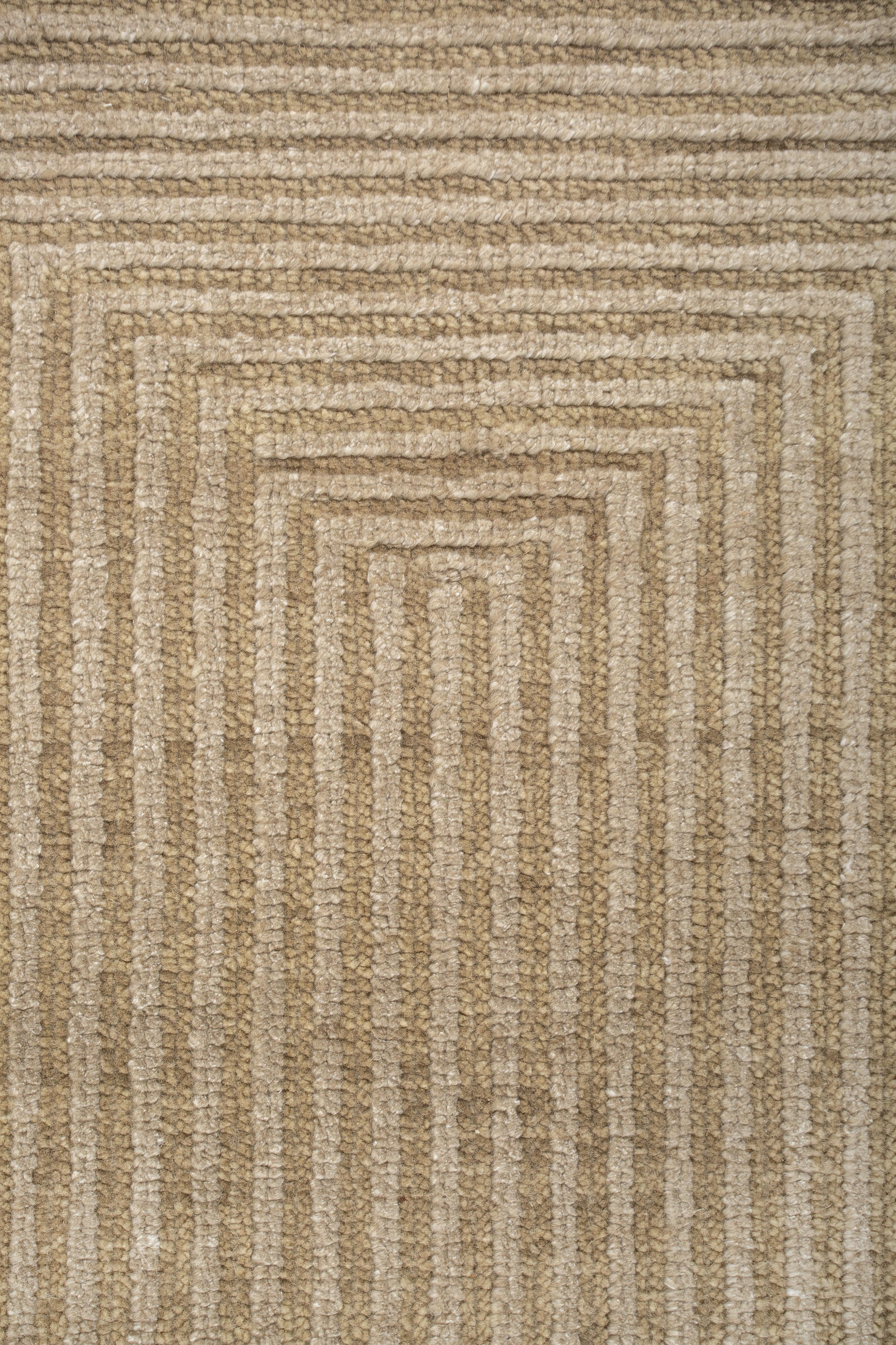 Hand-Knotted Jaipur Rugs 6x9 Feet Hand knotted Carpet Wool Modern Beige And Brown Rug For Sale