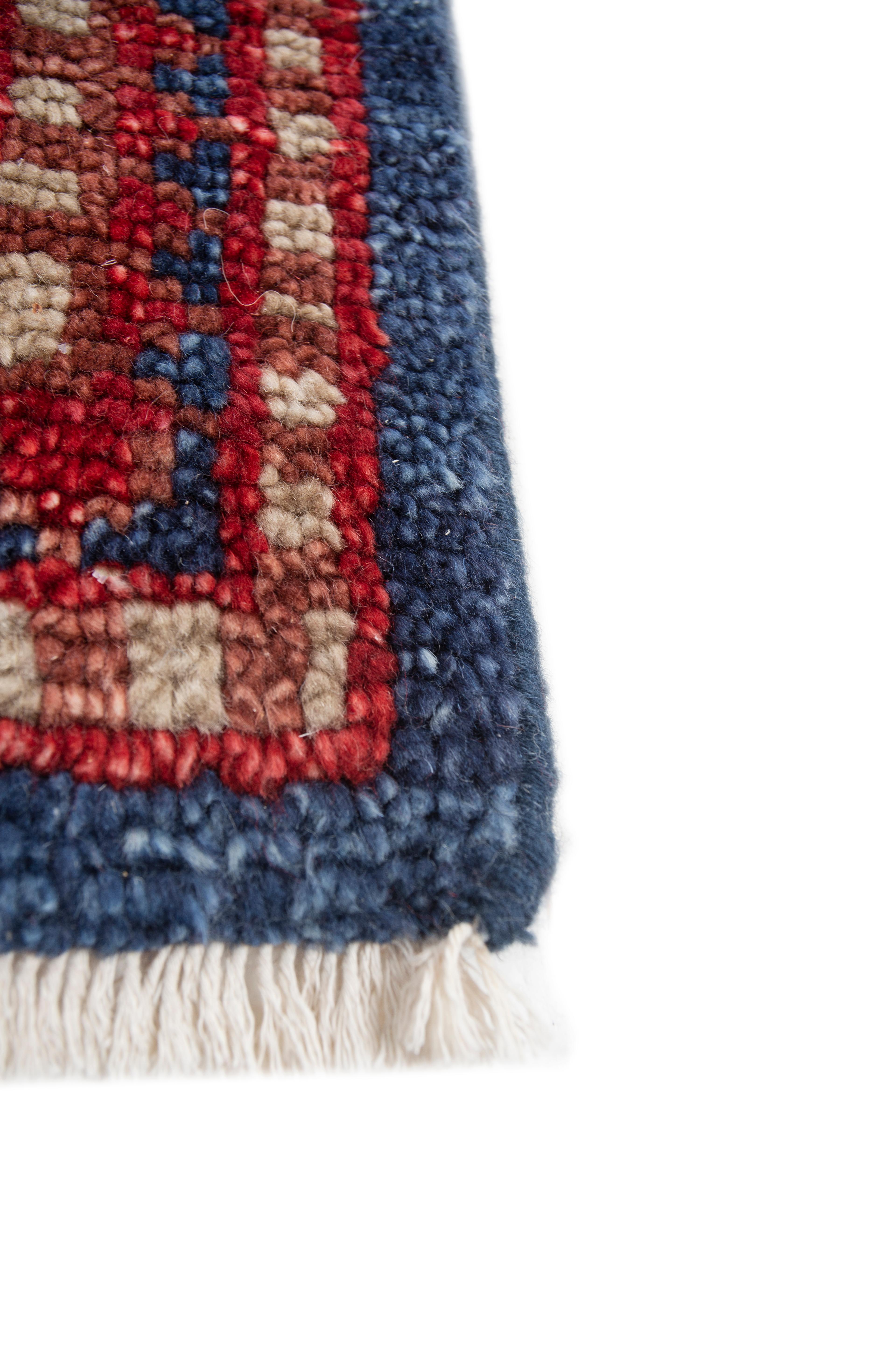 Jaipur Rugs 6x9 Feet Hand geknüpft Teppich Wolle Modern Blau Teppich (Moderne) im Angebot