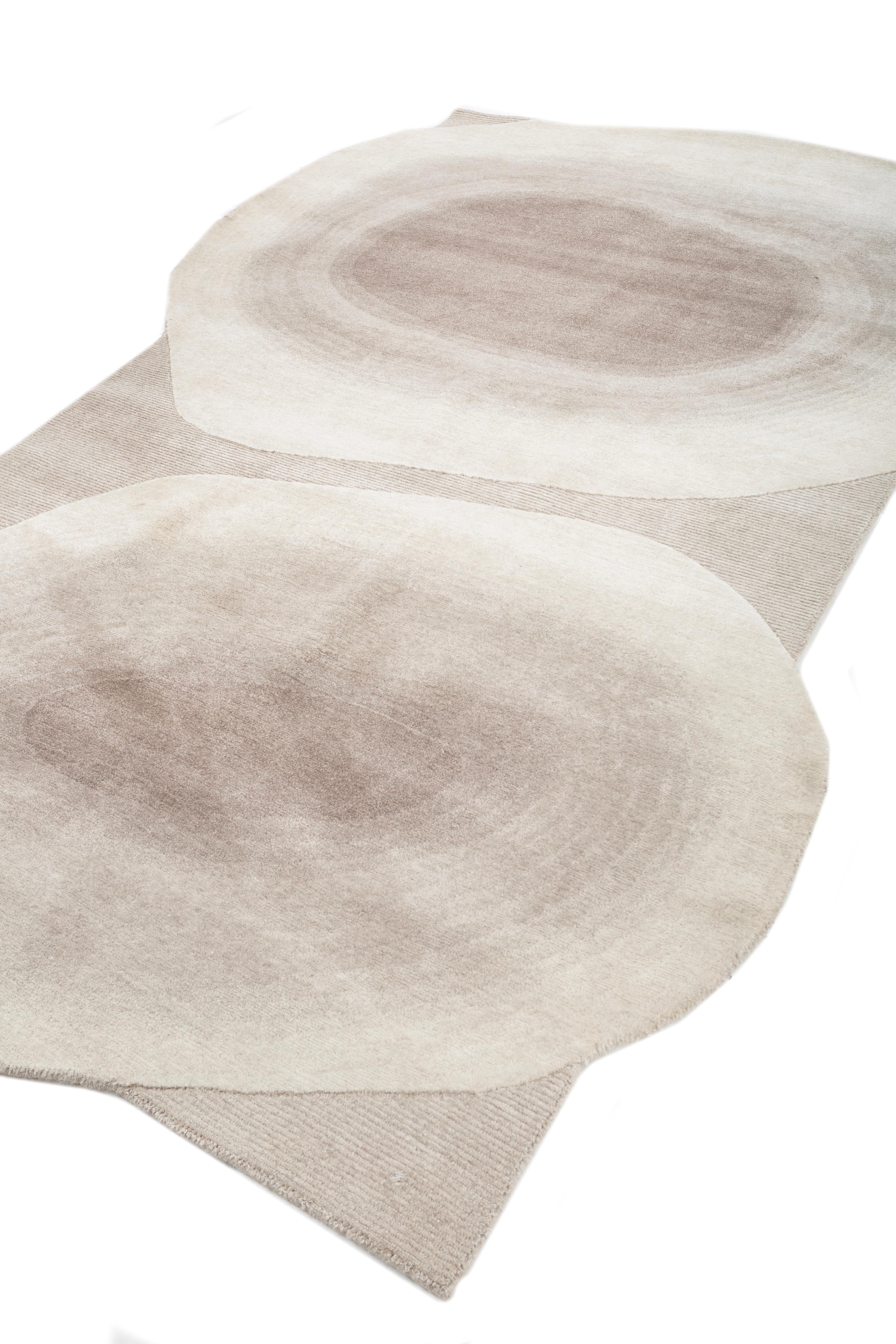 Indiano Tappeto Jaipur Rugs 6x9 Piedi Annodato a mano Tappeto in lana moderno Oro in vendita