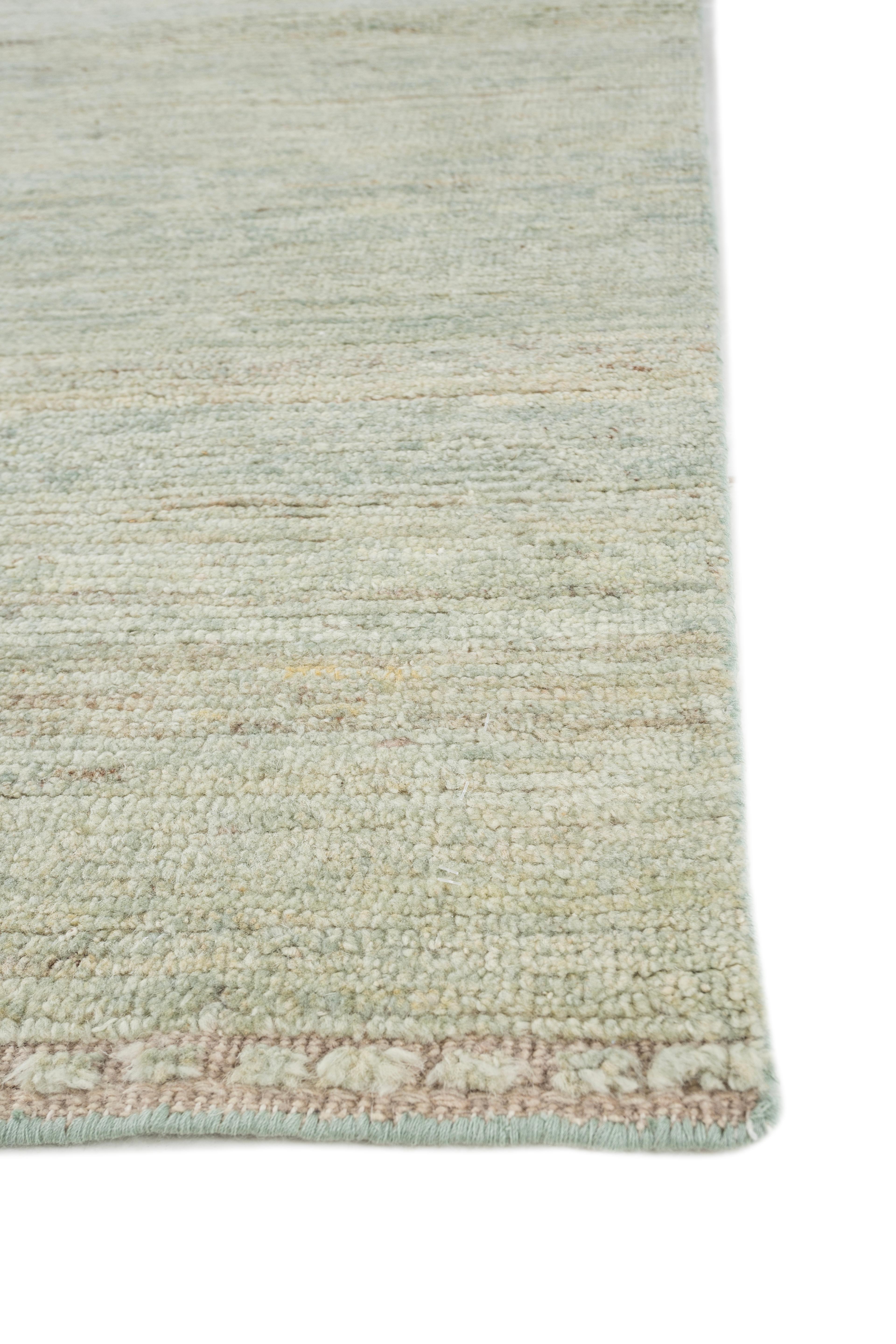 Jaipur Rugs 6X9 Pies Alfombra Anudada a Mano Lana Moderna Alfombra Verde Moderno en venta
