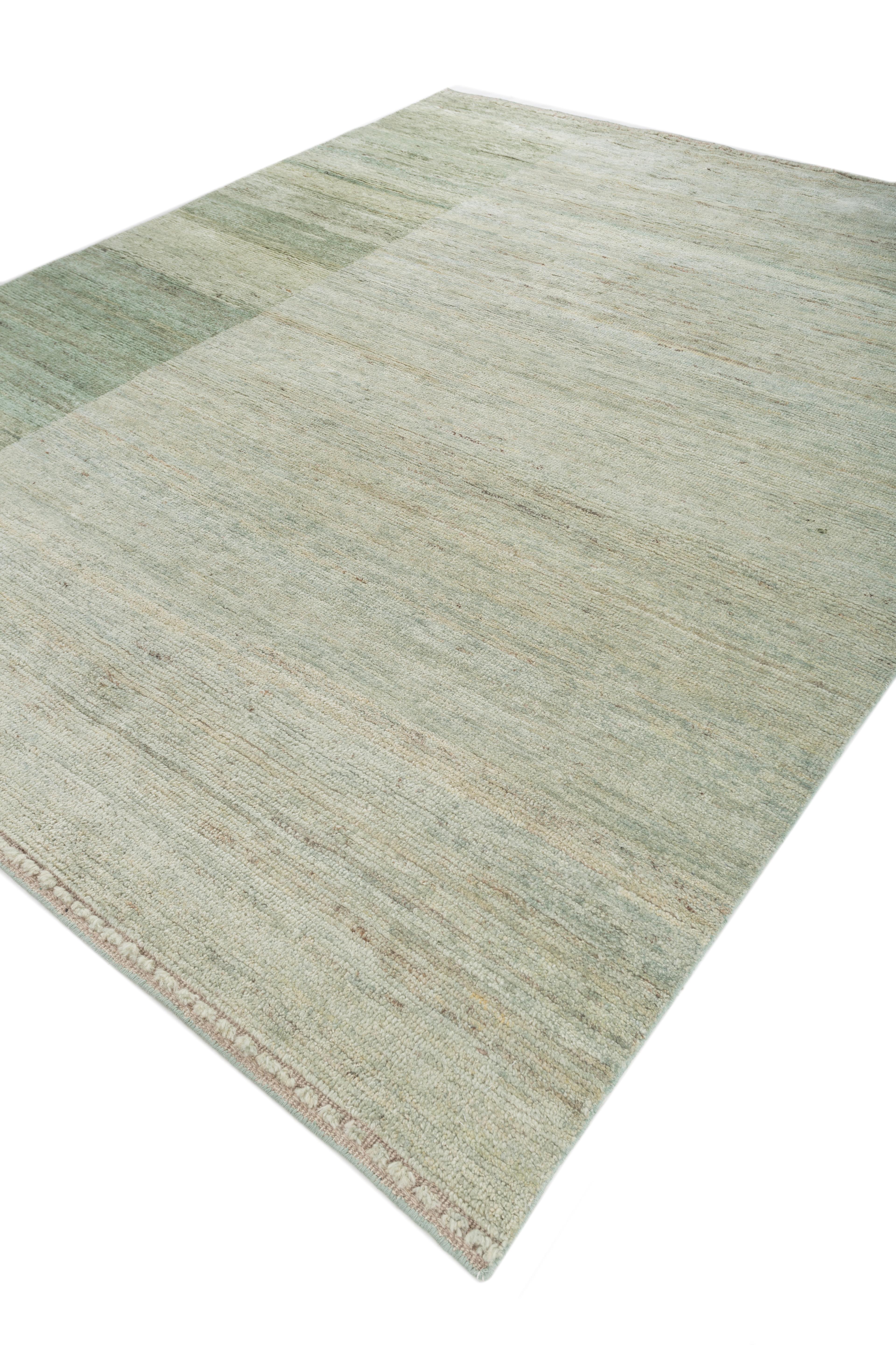 Jaipur Rugs 6X9 Pies Alfombra Anudada a Mano Lana Moderna Alfombra Verde Indio en venta