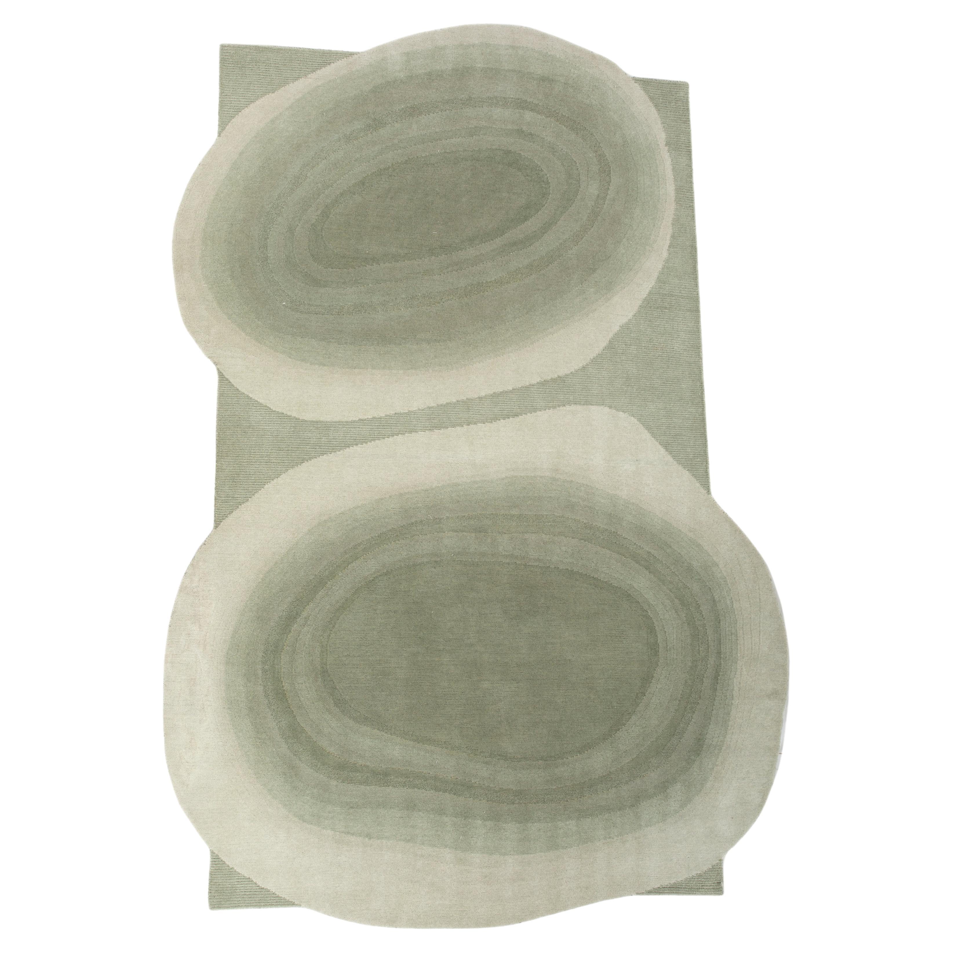 Jaipur Rugs 6x9 Feet Tappeto annodato a mano in lana verde moderno