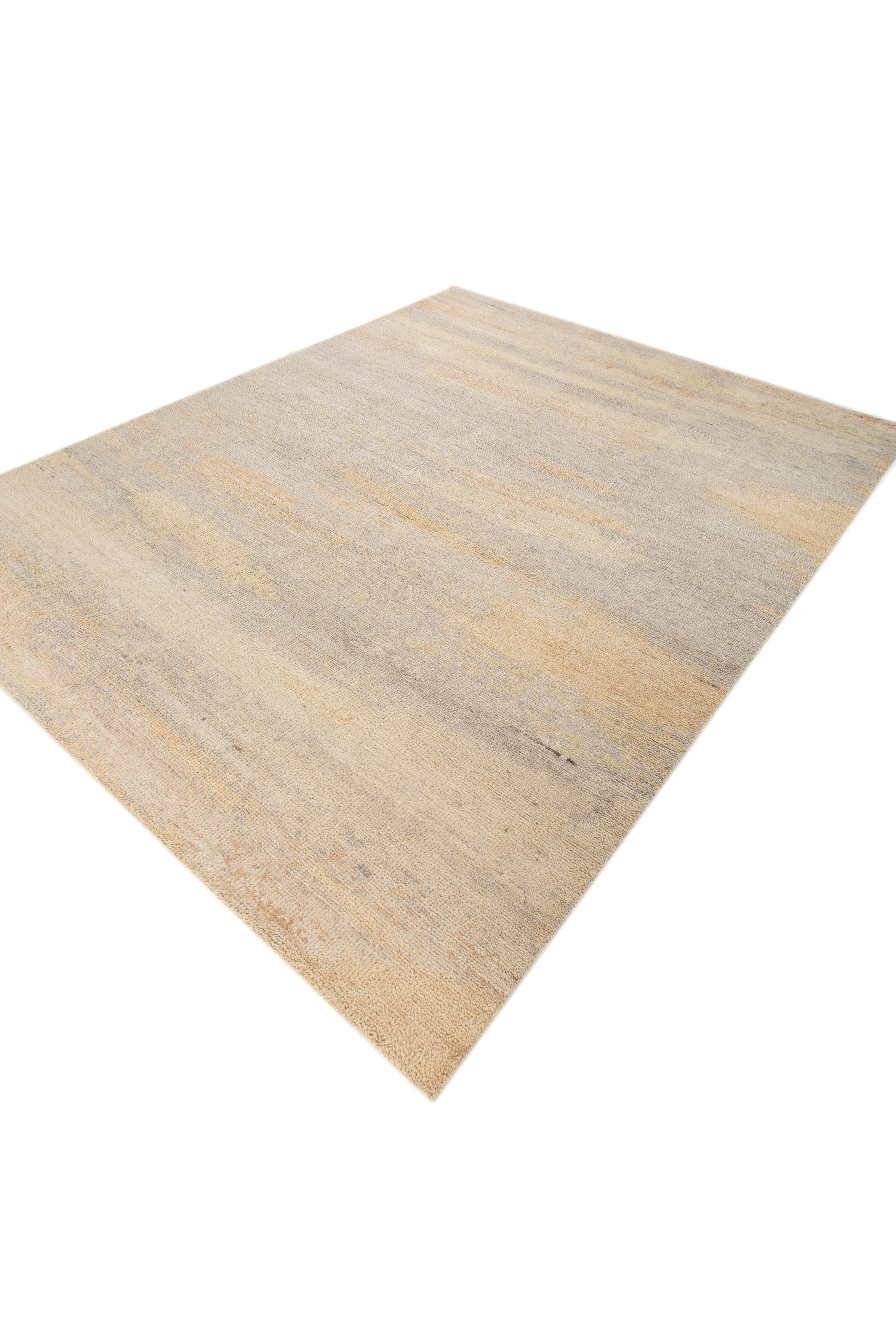 Indien Jaipur Rugs Tapis 6X9 pieds noué à la main Tapis en laine moderne gris et noir en vente
