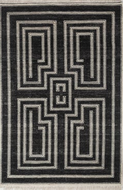 Jaipur Rugs 6x9 Feet Hand geknüpft Teppich Wolle Modern Grau Und Schwarz Teppich