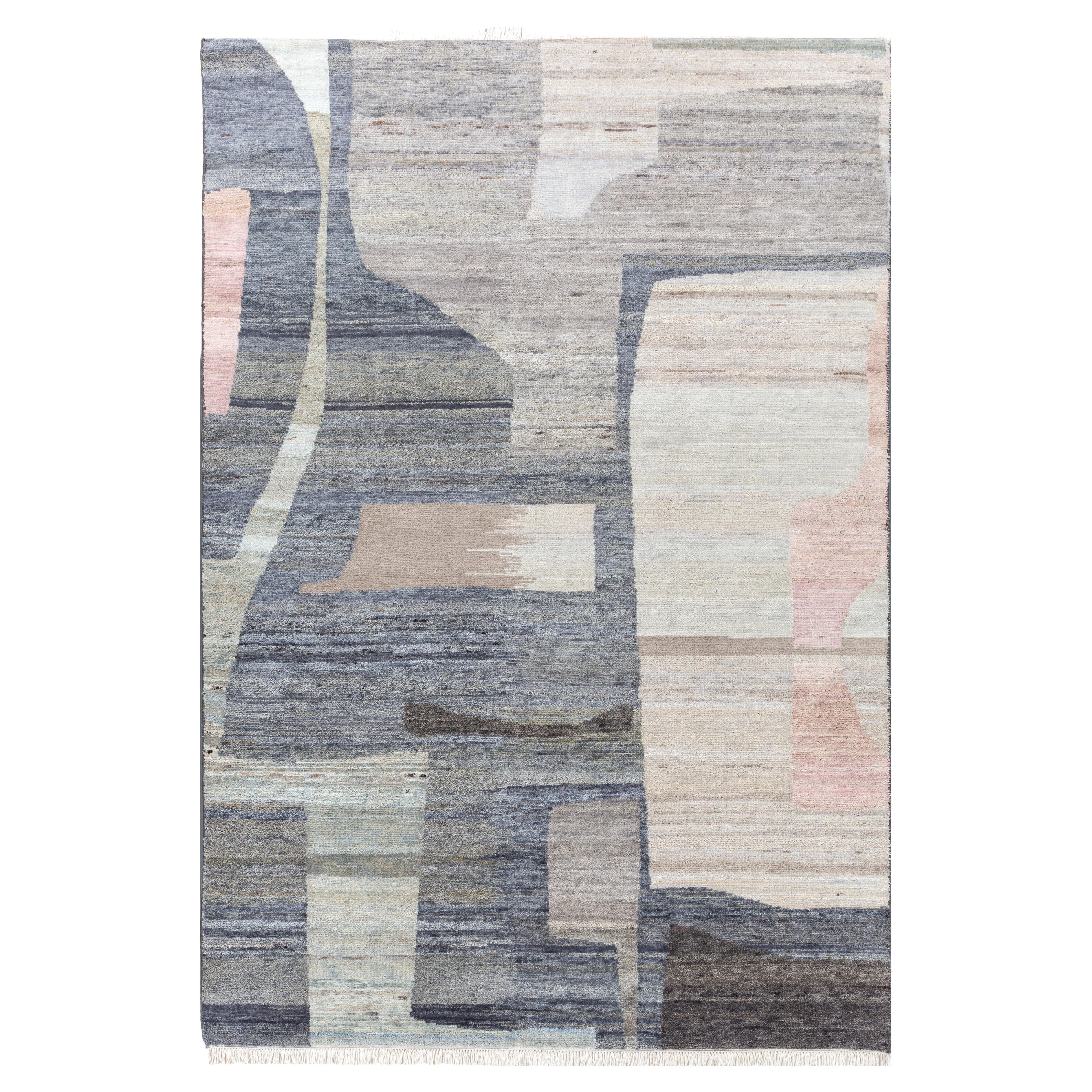 Jaipur Rugs 6X9 Feet Hand geknüpft Teppich Wolle Modern Grau Und Schwarz Rug