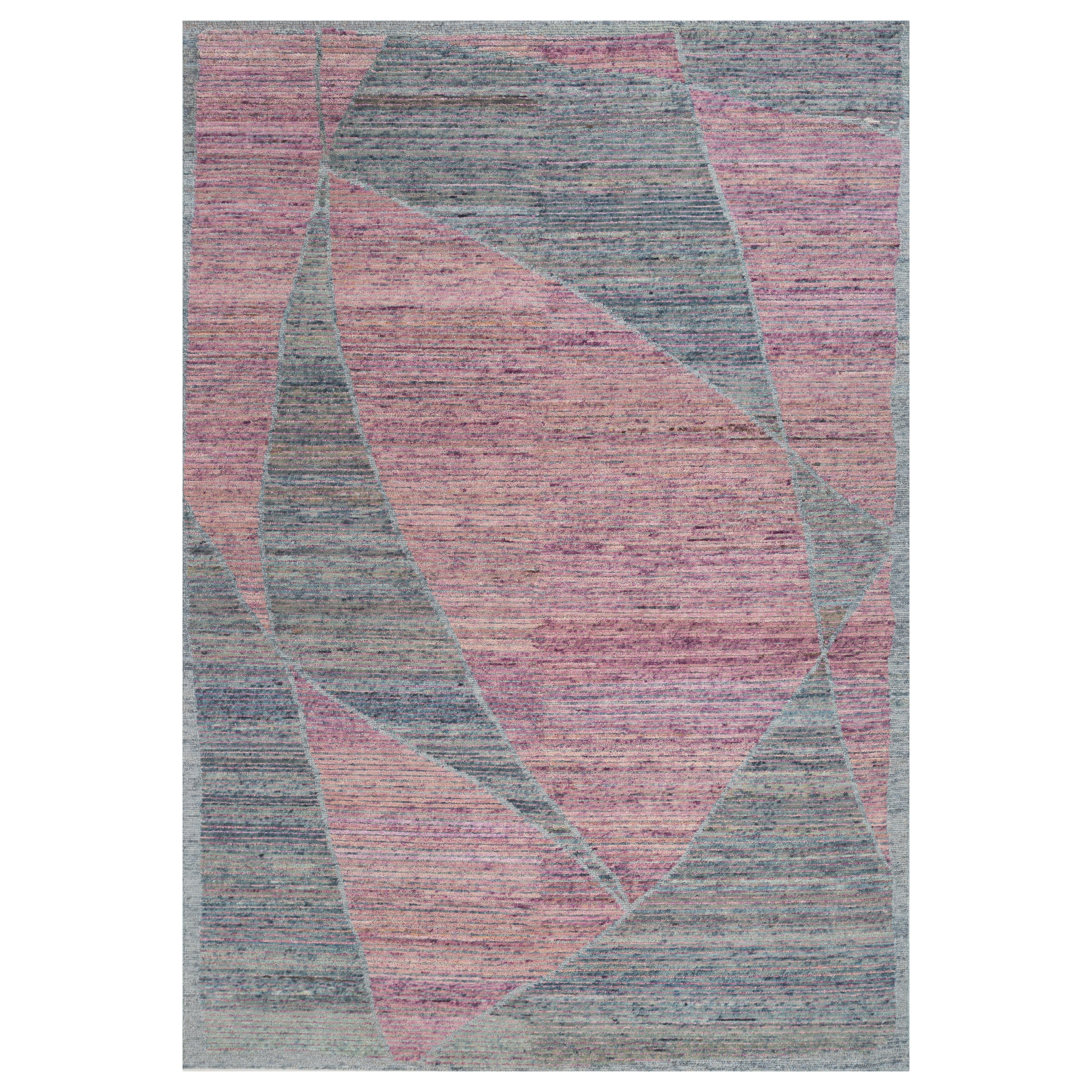 Jaipur Rugs 6x9 Feet Hand geknüpft Teppich Wolle Modern Rosa Und Lila Teppich