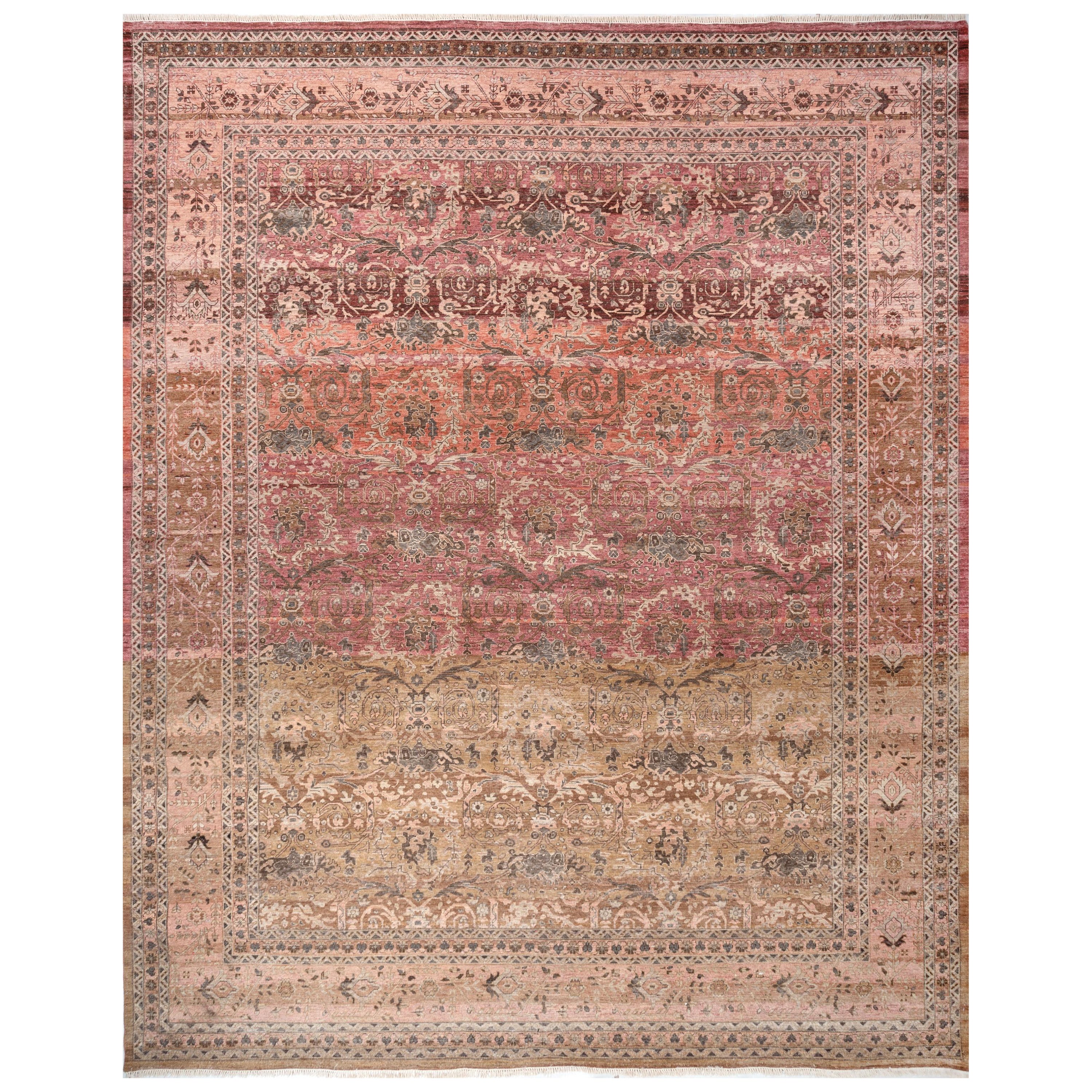 Heritage Fusion Sangria & Kupfer 180x270 cm Handgeknüpfter Teppich im Angebot