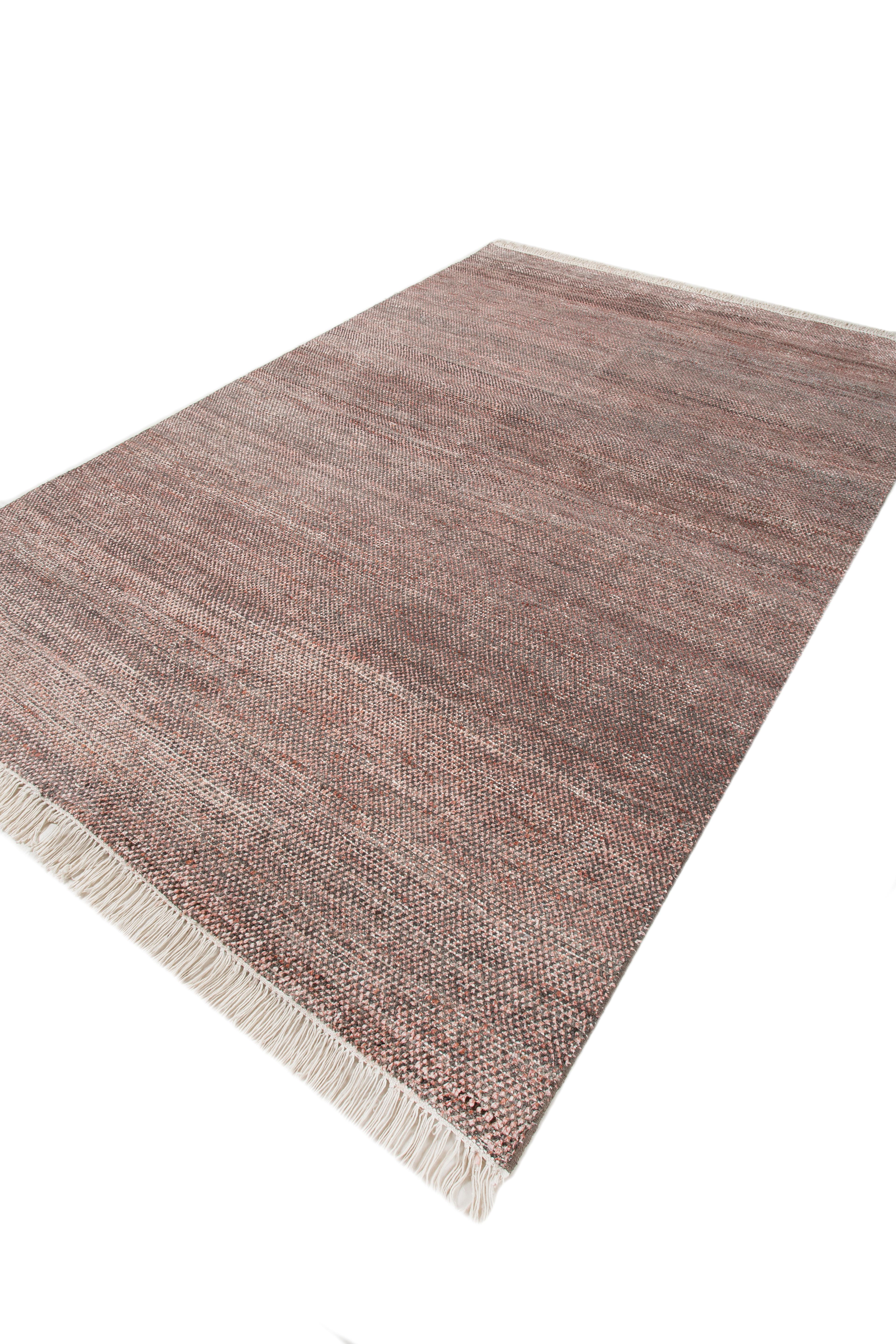 Tappeto Jaipur Rugs 6X9 Piedi Annodato a mano in Lana e Seta Grigio e Nero Moderno In condizioni Nuovo in vendita a Milano, IT