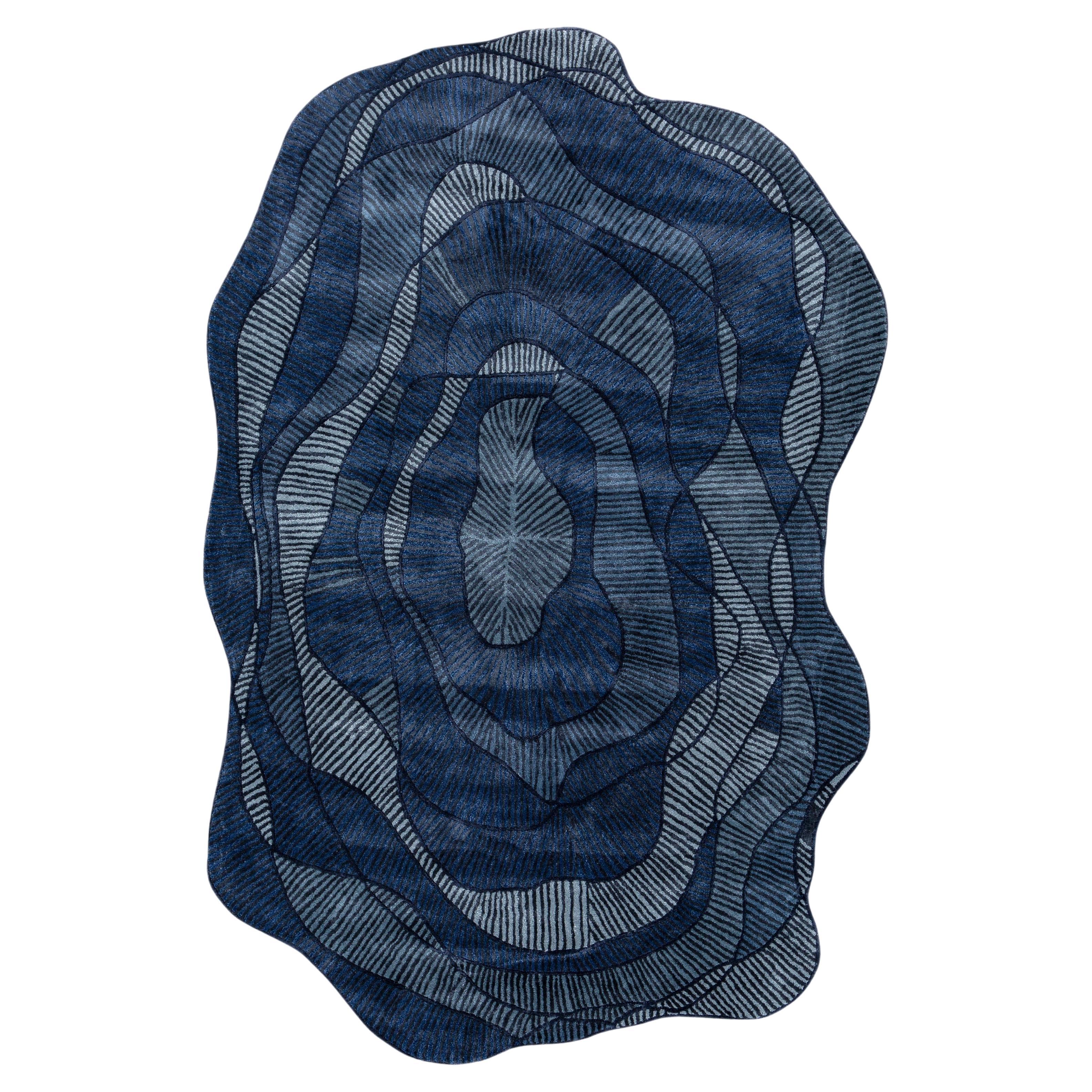 Jaipur Teppiche 6x9 Füße Hand getuftet Teppich Wolle und Viskose Modern Blau Teppich
