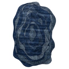 Jaipur Teppiche 6x9 Füße Hand getuftet Teppich Wolle und Viskose Modern Blau Teppich