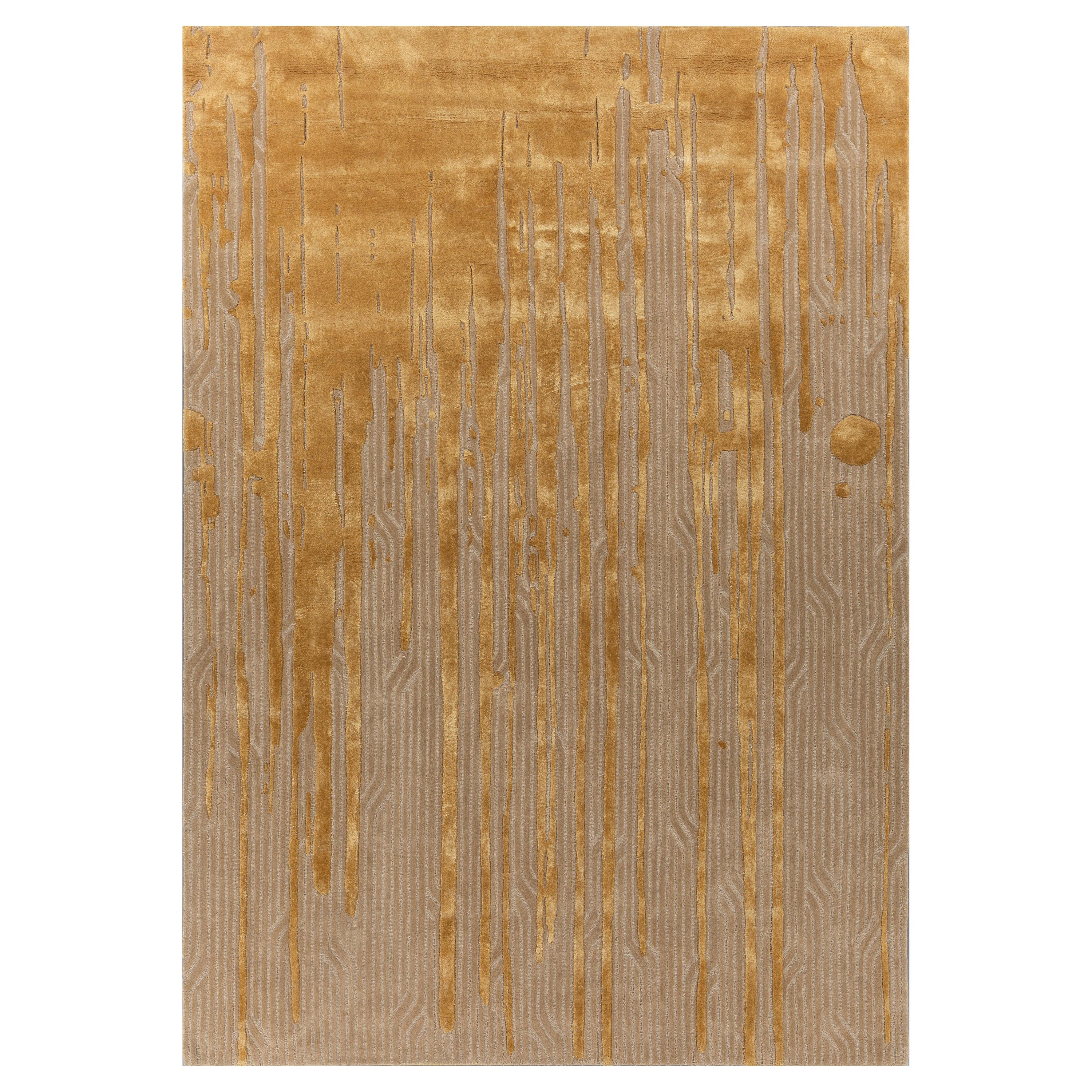Jaipur Teppiche 6x9 Füße Hand getuftet Teppich Wolle und Viskose Moderne Gold Teppich