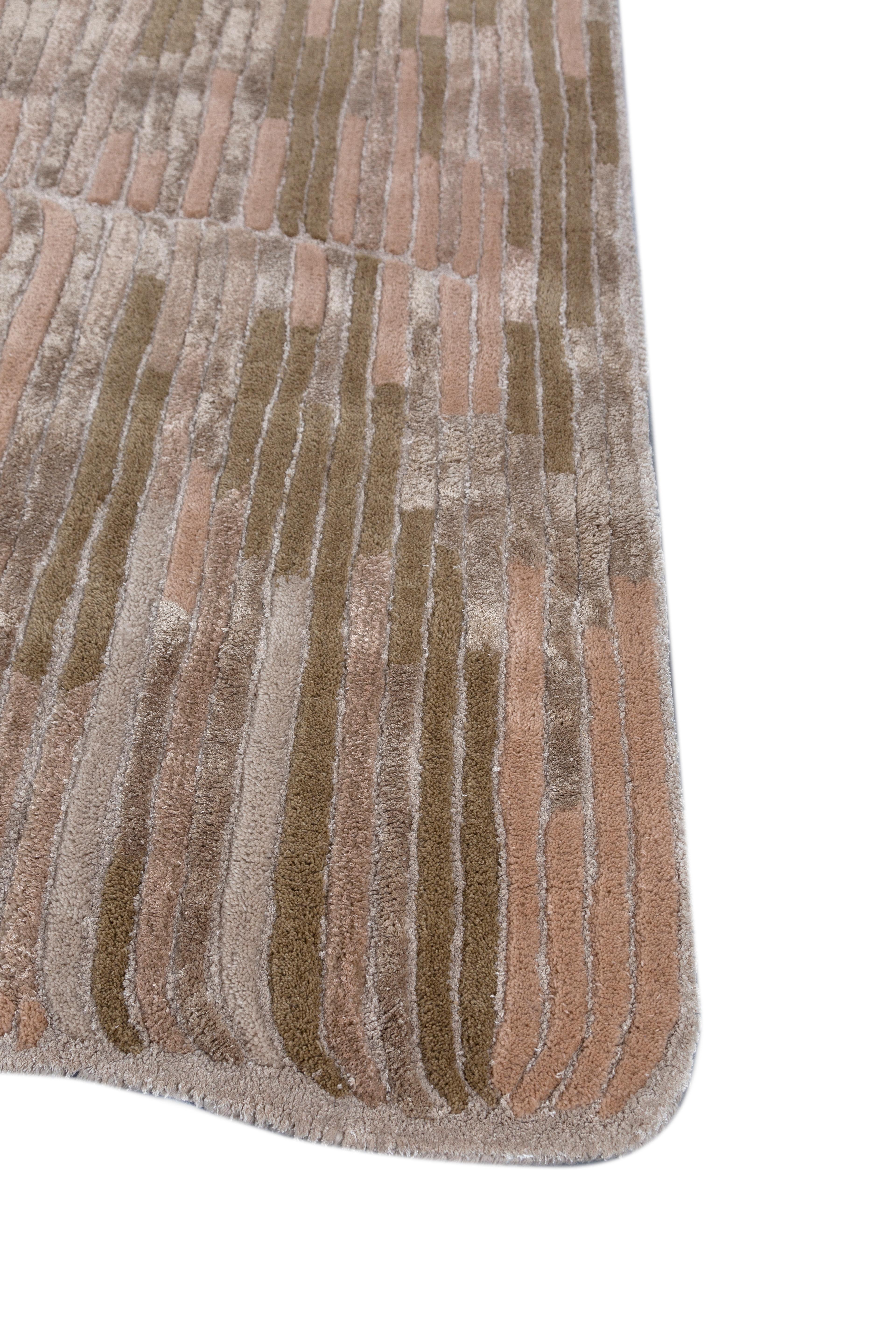 Jaipur Teppiche 6x9 Füße Hand getuftet Teppich Wolle und Viskose Moderne Elfenbein Teppich (Indisch) im Angebot