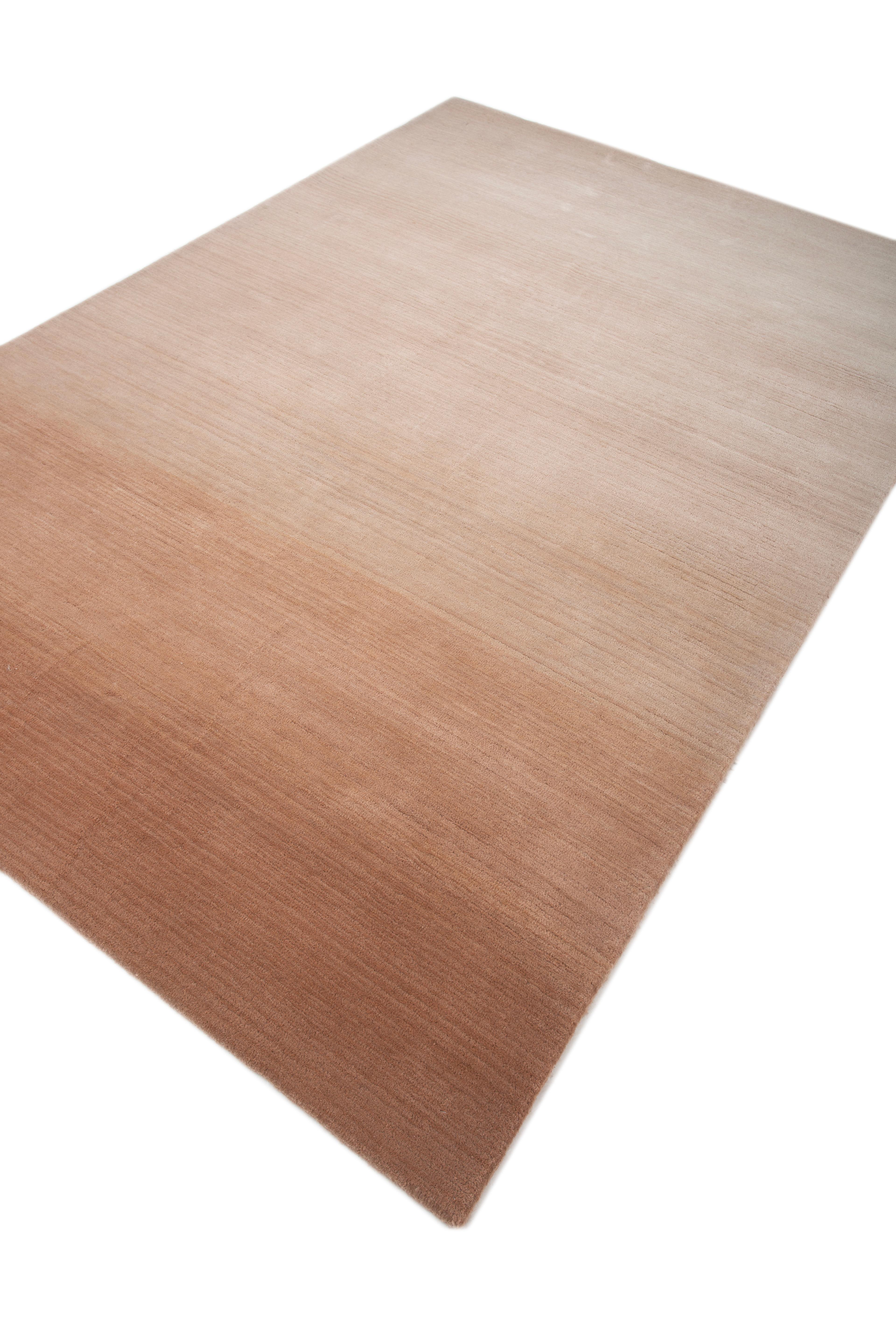 Indiano Tappeto Jaipur 6x9 Piedi Tappeto di lana moderno beige e marrone, trapuntato a mano in vendita