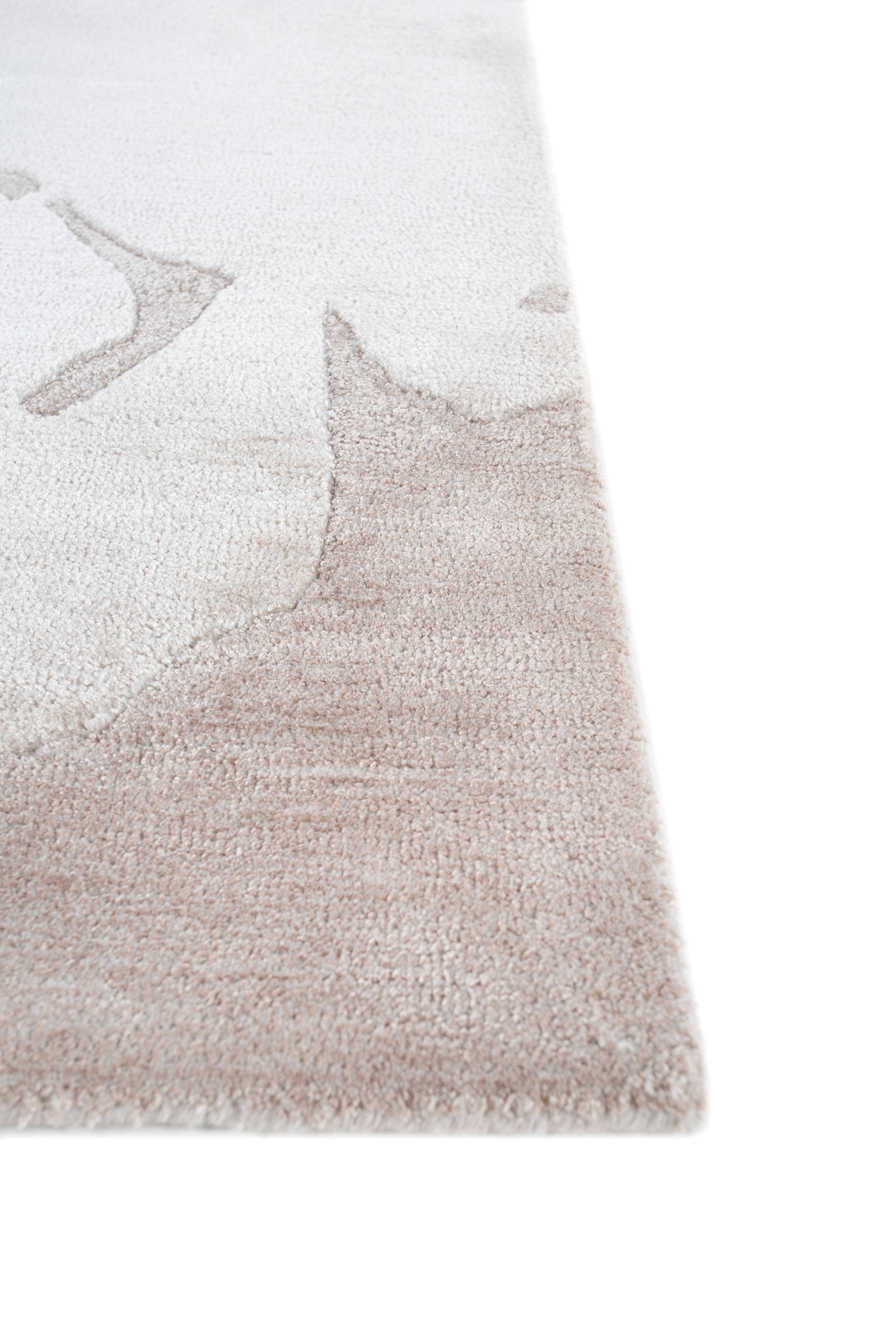 Jaipur Teppiche 6x9 Füße Hand getuftet Teppich Wolle & Viskose Moderne Beige & Braun Teppich (Indisch) im Angebot